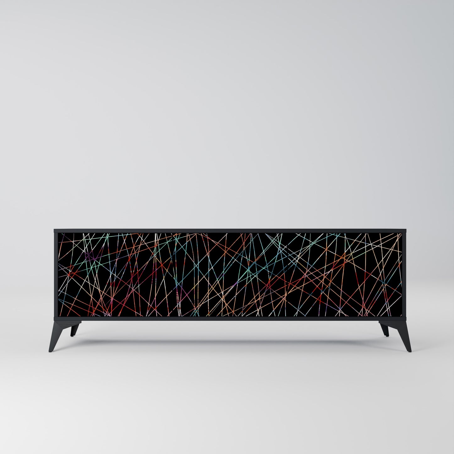 LUMINOUS SNARE 3-dörrars TV-bänk i svart finish