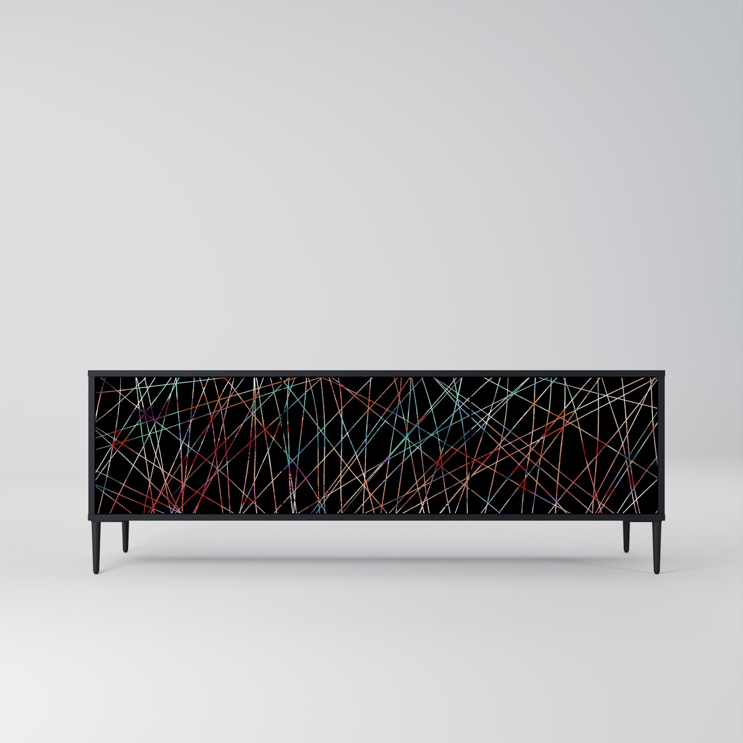 LUMINOUS SNARE 3-dörrars TV-bänk i svart finish