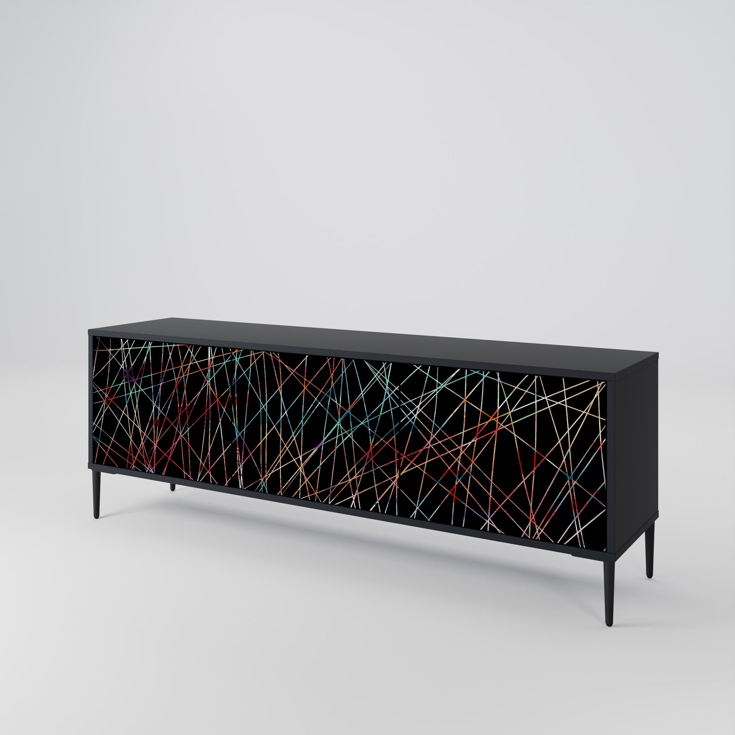 LUMINOUS SNARE 3-dörrars TV-bänk i svart finish