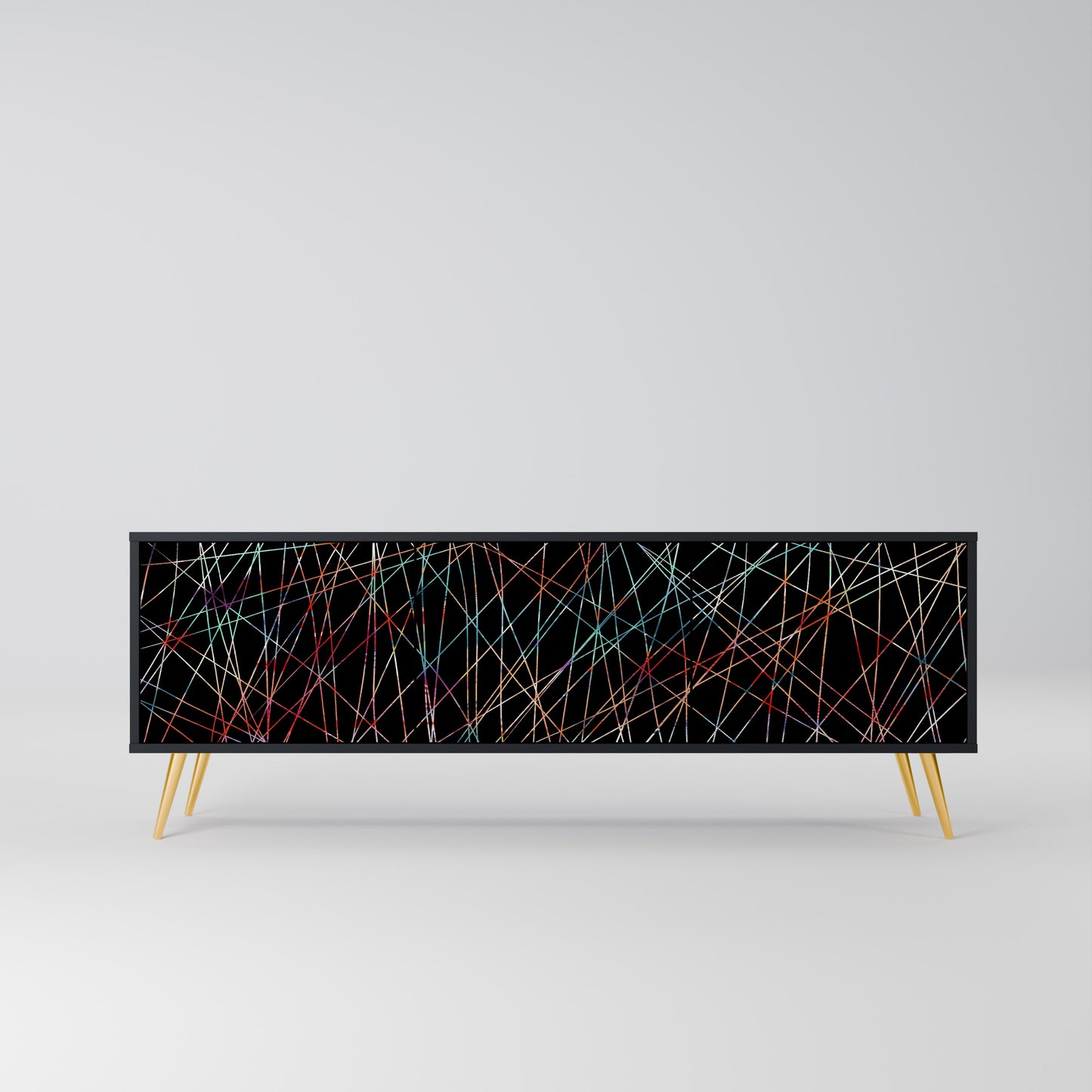 LUMINOUS SNARE 3-dörrars TV-bänk i svart finish