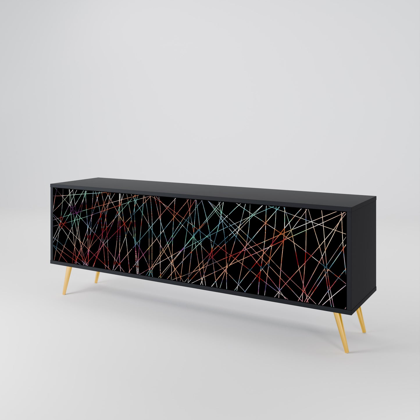 LUMINOUS SNARE 3-dörrars TV-bänk i svart finish