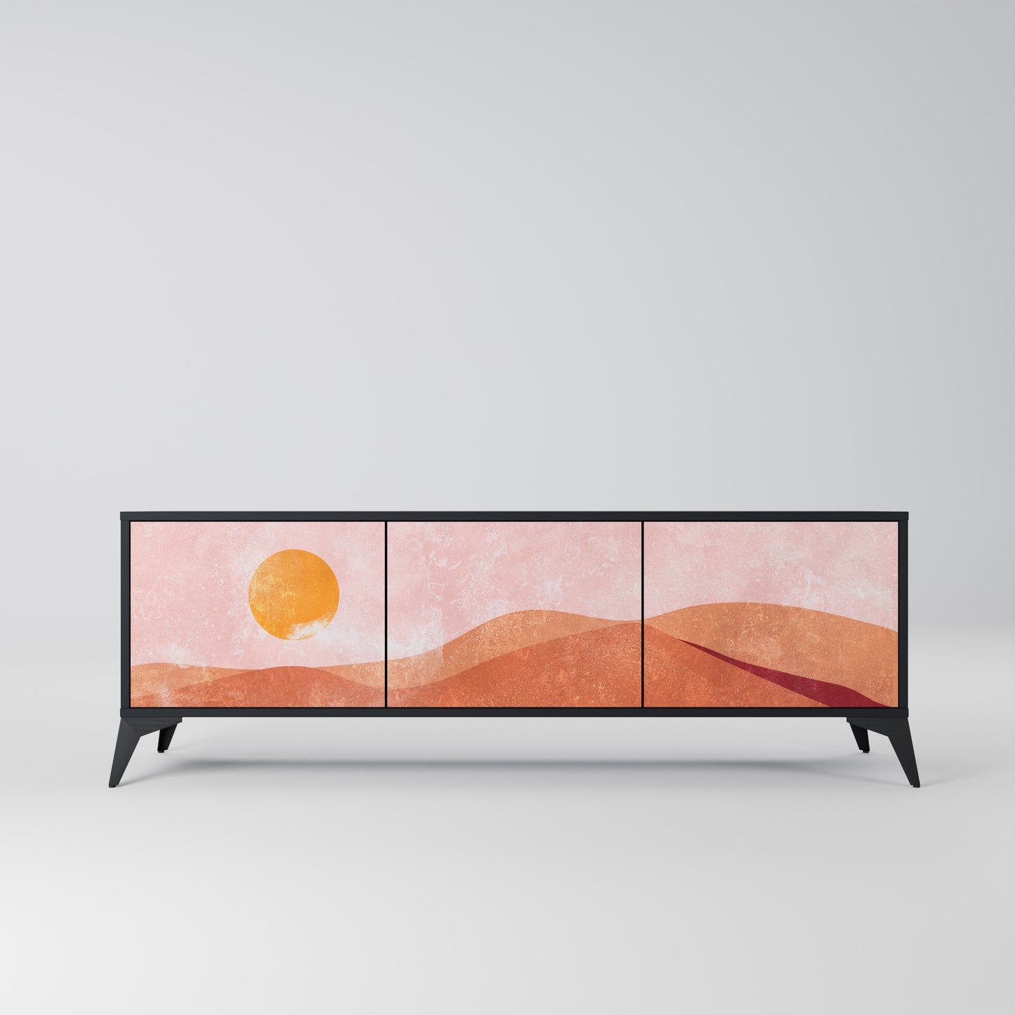 LIMINOUS SUNLIGHT 3-dörrars TV-bänk i svart finish