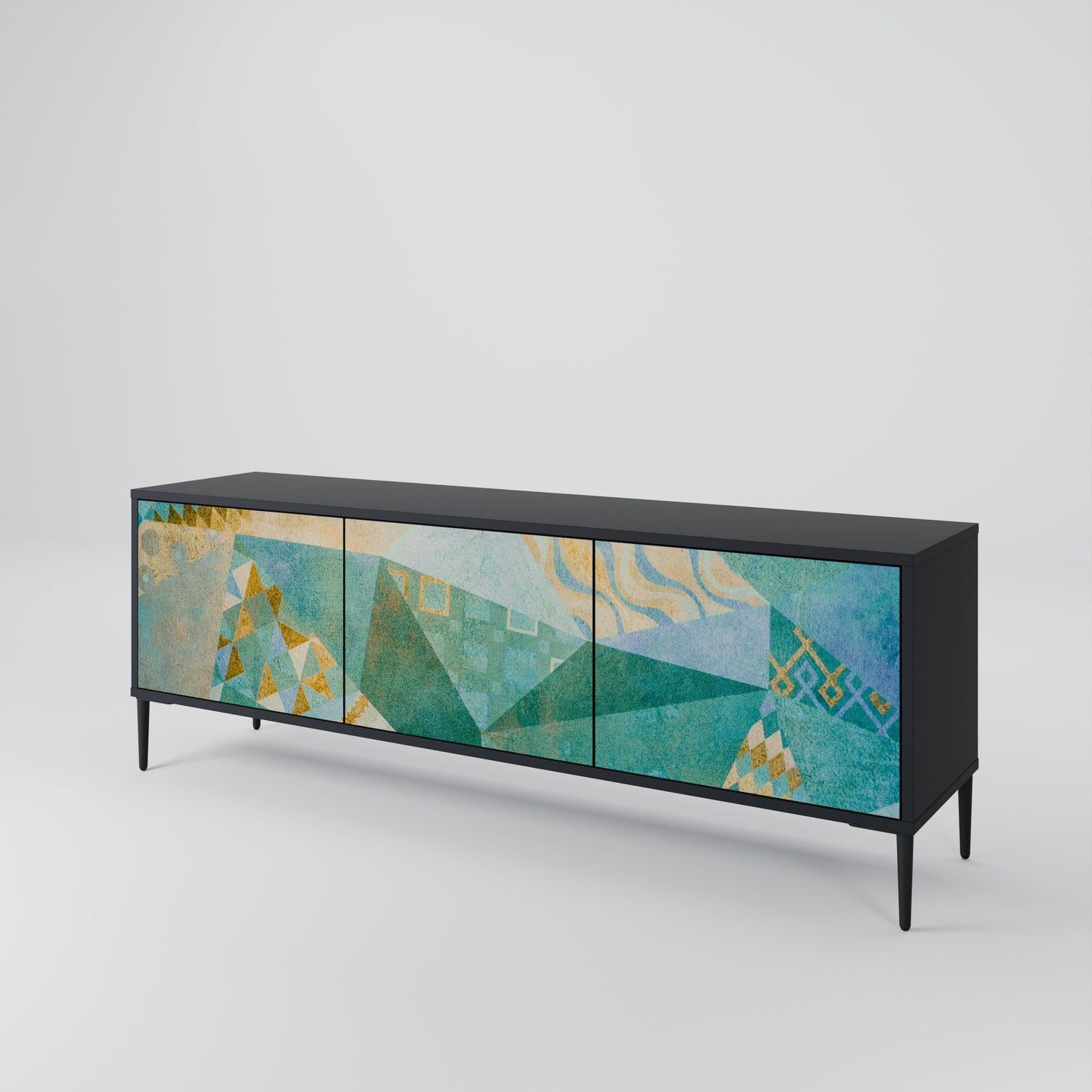 SPECTRUM SPLENDOR 3-dörrars TV-bänk i svart finish