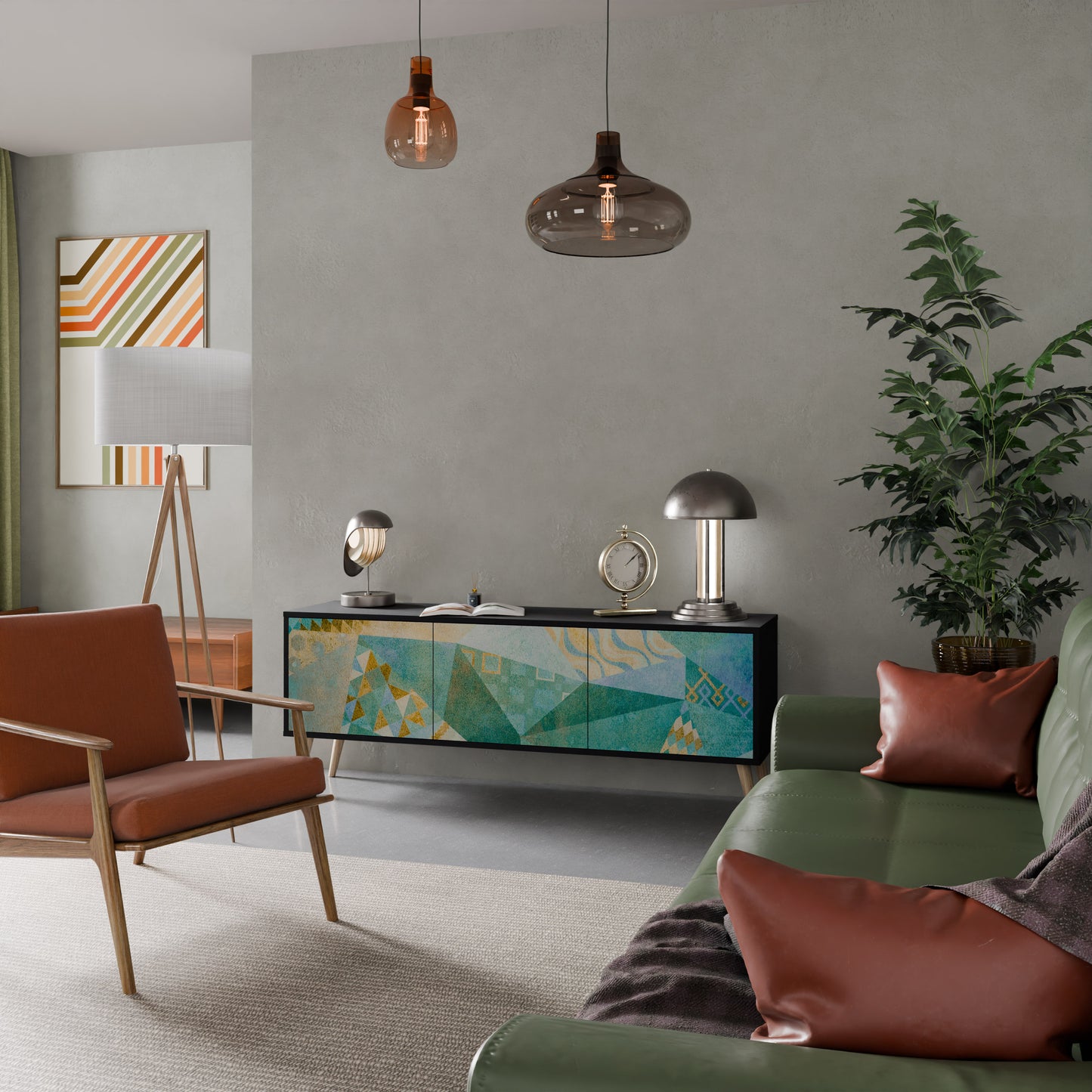 SPECTRUM SPLENDOR 3-dörrars TV-bänk i svart finish