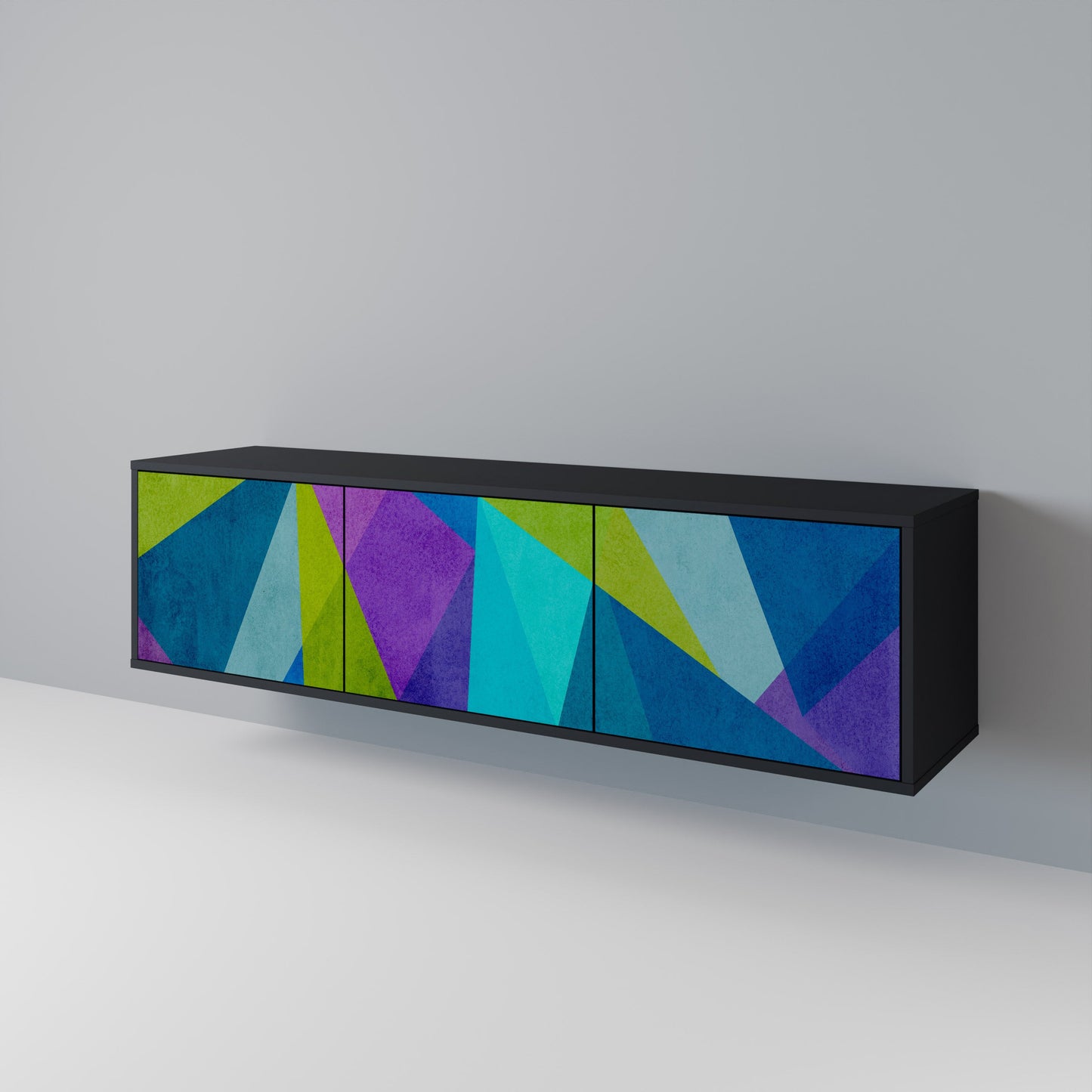 COLD SHOWCASE 3-Door TV Stand in Black Finish