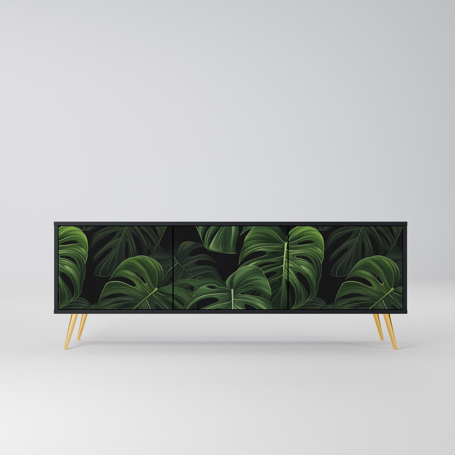 INFINITE MONSTERA 3-dörrars TV-bänk i svart finish