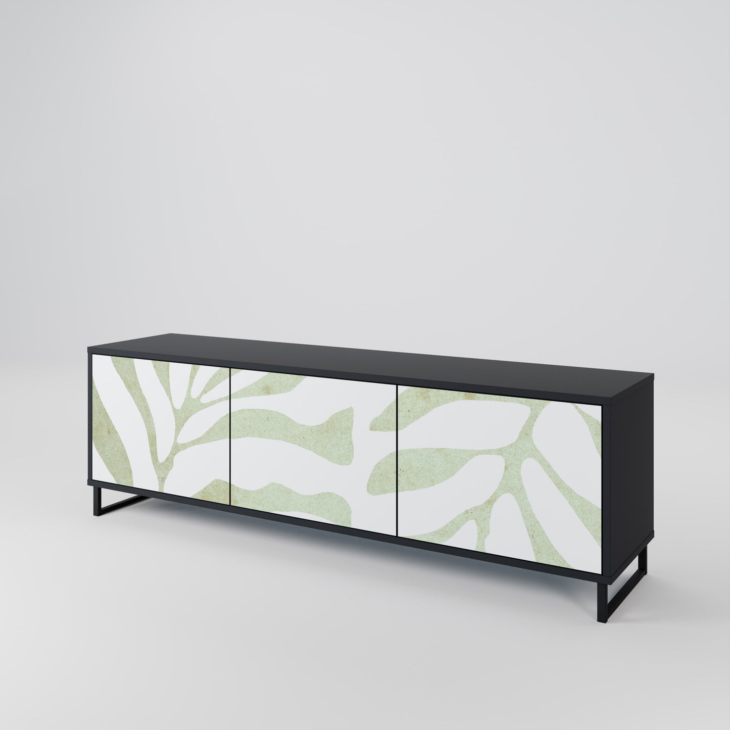 BOTANICAL SPARK 3-dörrars TV-bänk i svart finish