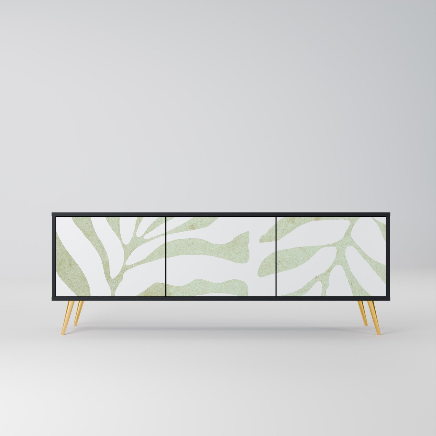 BOTANICAL SPARK 3-dörrars TV-bänk i svart finish