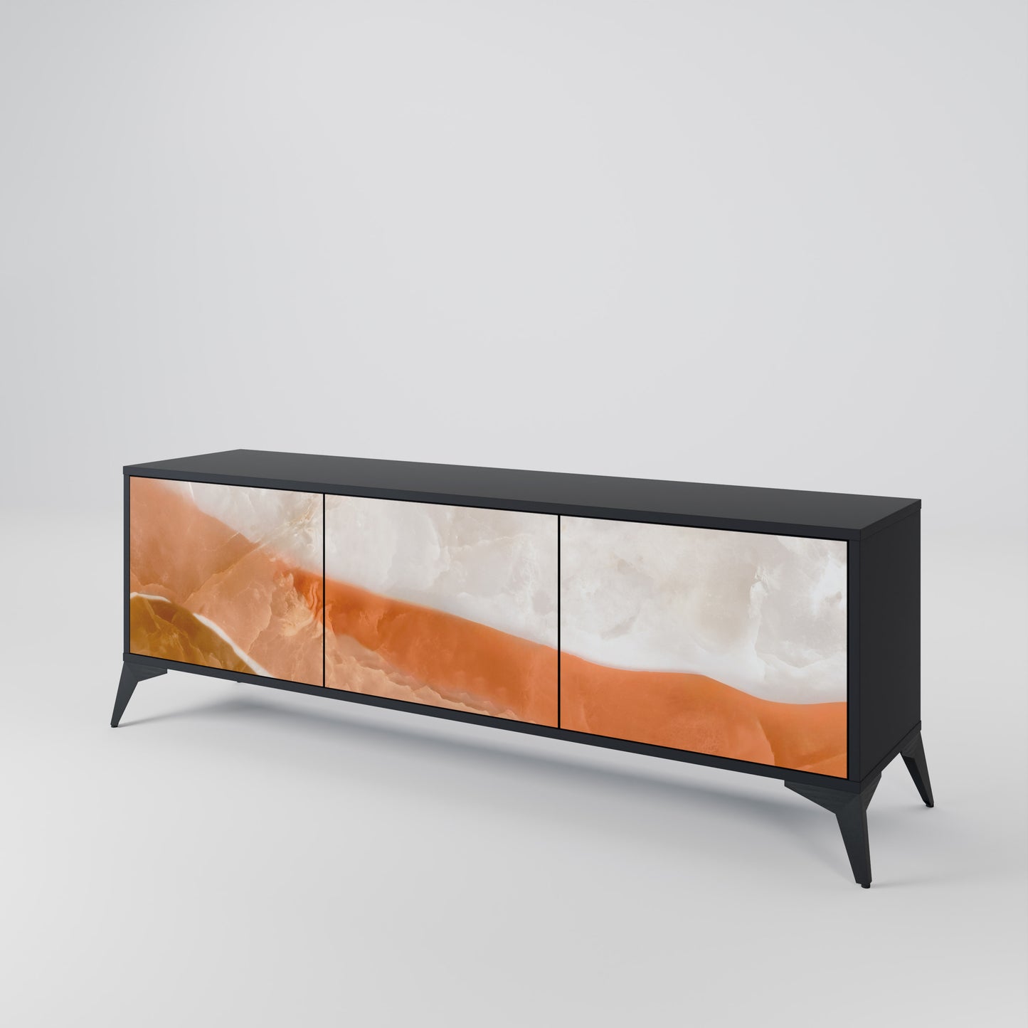 SANDHILLS SPLENDOR 3-dörrars TV-bänk i svart finish