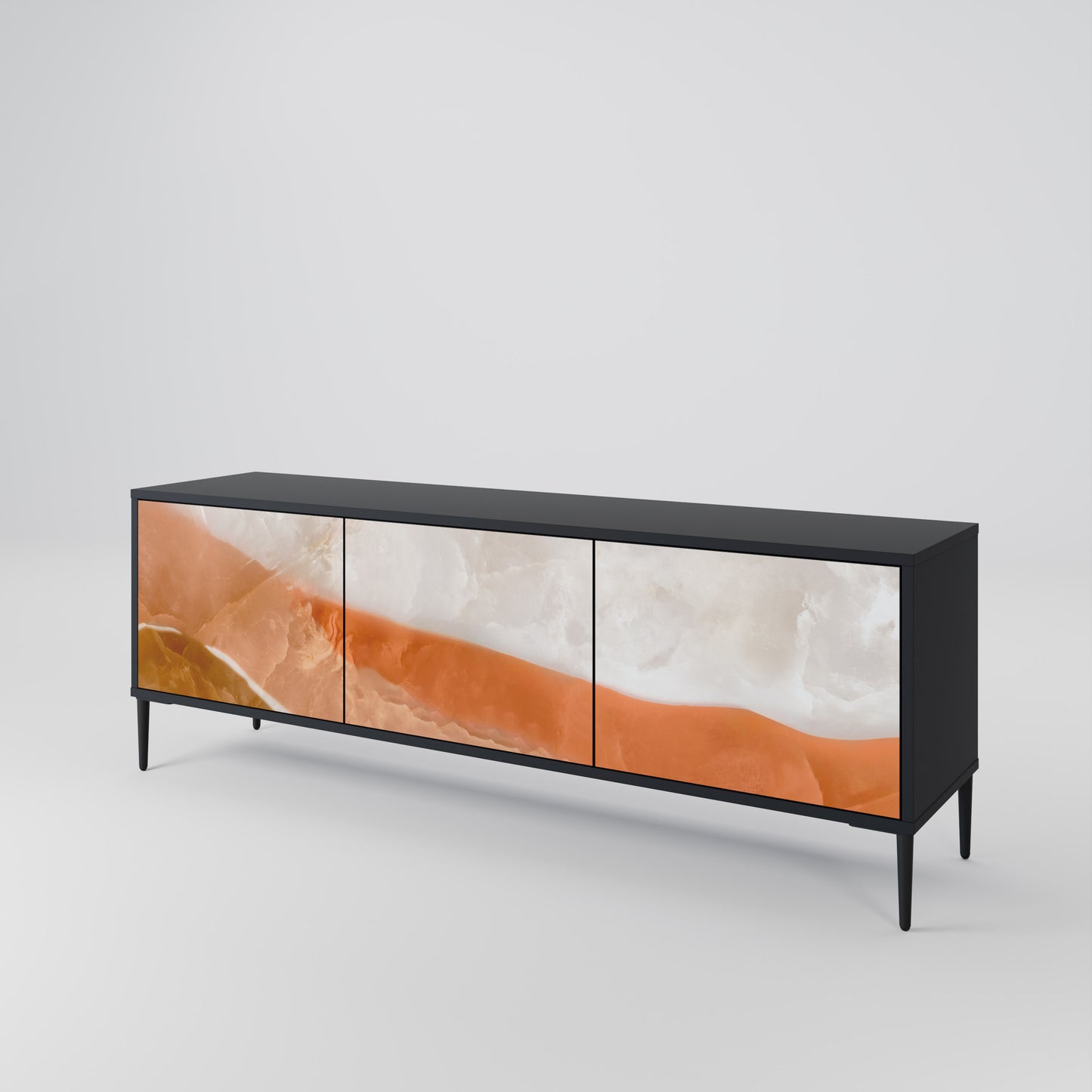 SANDHILLS SPLENDOR 3-dörrars TV-bänk i svart finish