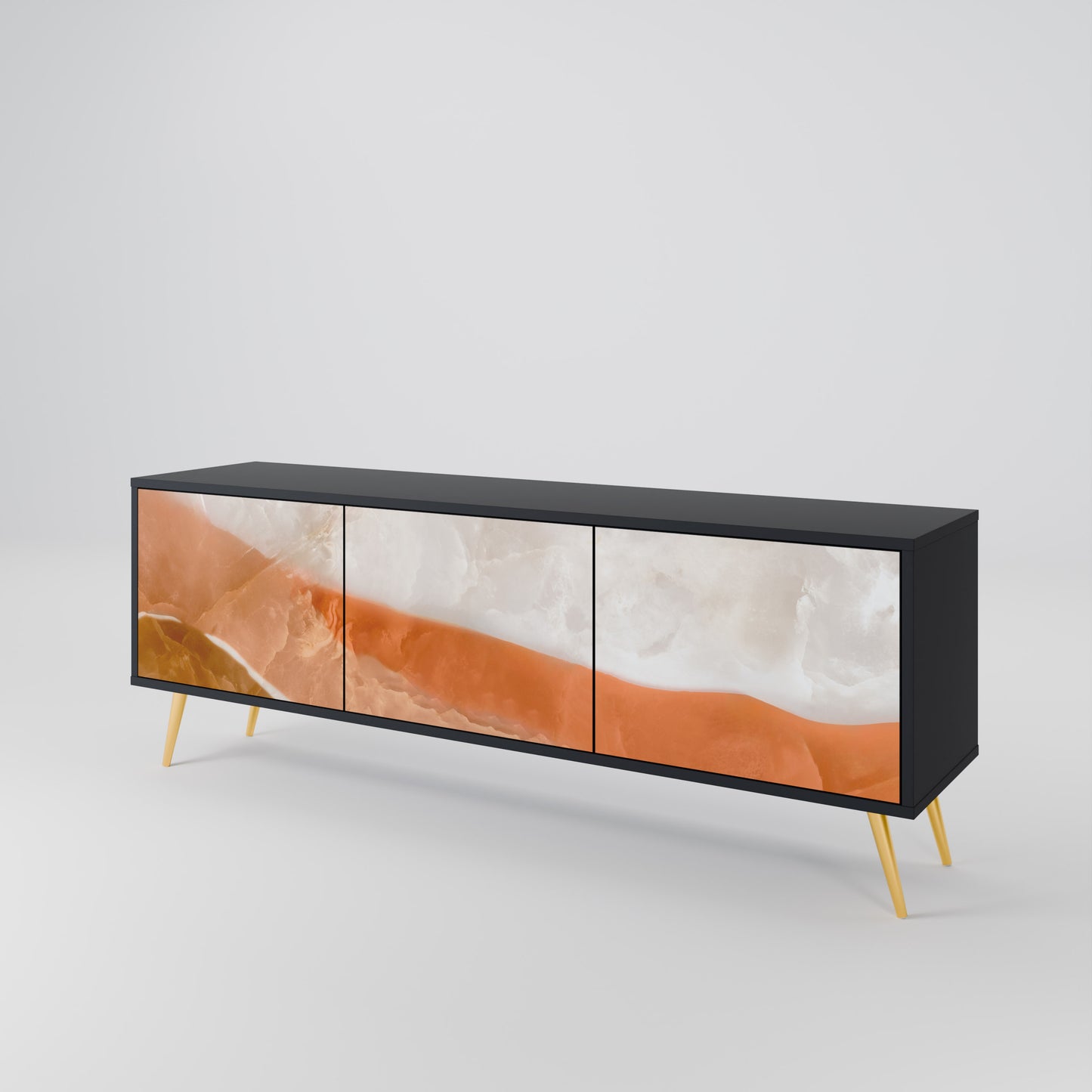 SANDHILLS SPLENDOR 3-dörrars TV-bänk i svart finish