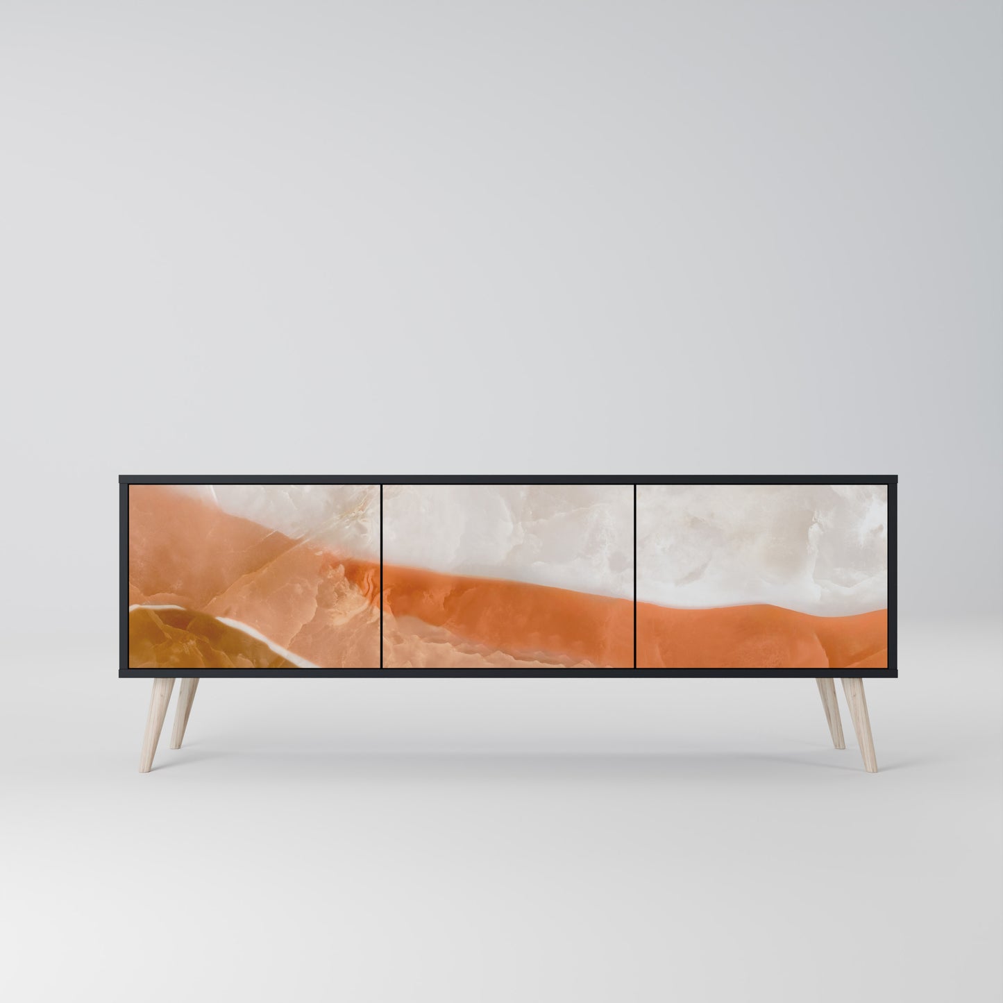 SANDHILLS SPLENDOR 3-dörrars TV-bänk i svart finish
