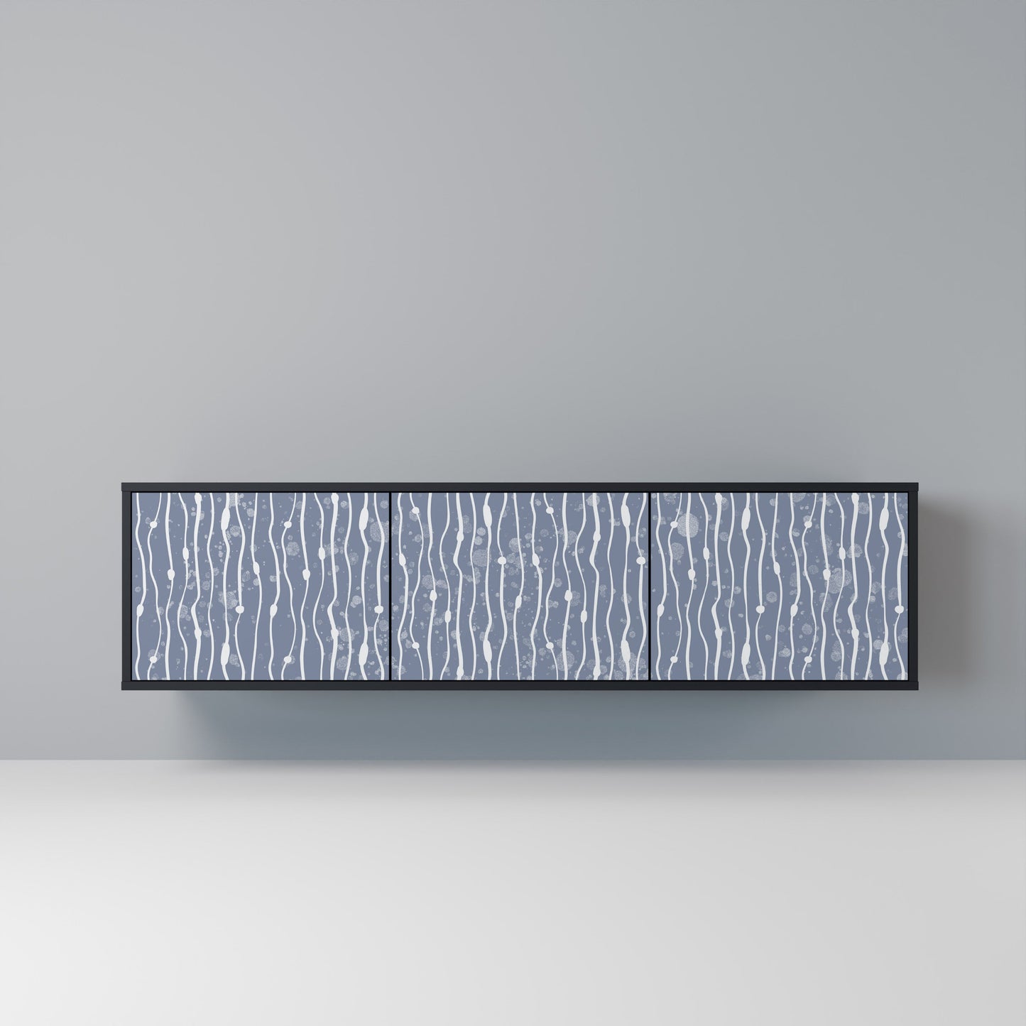 GRAPHITE RAIN 3-dörrars TV-bänk i svart finish