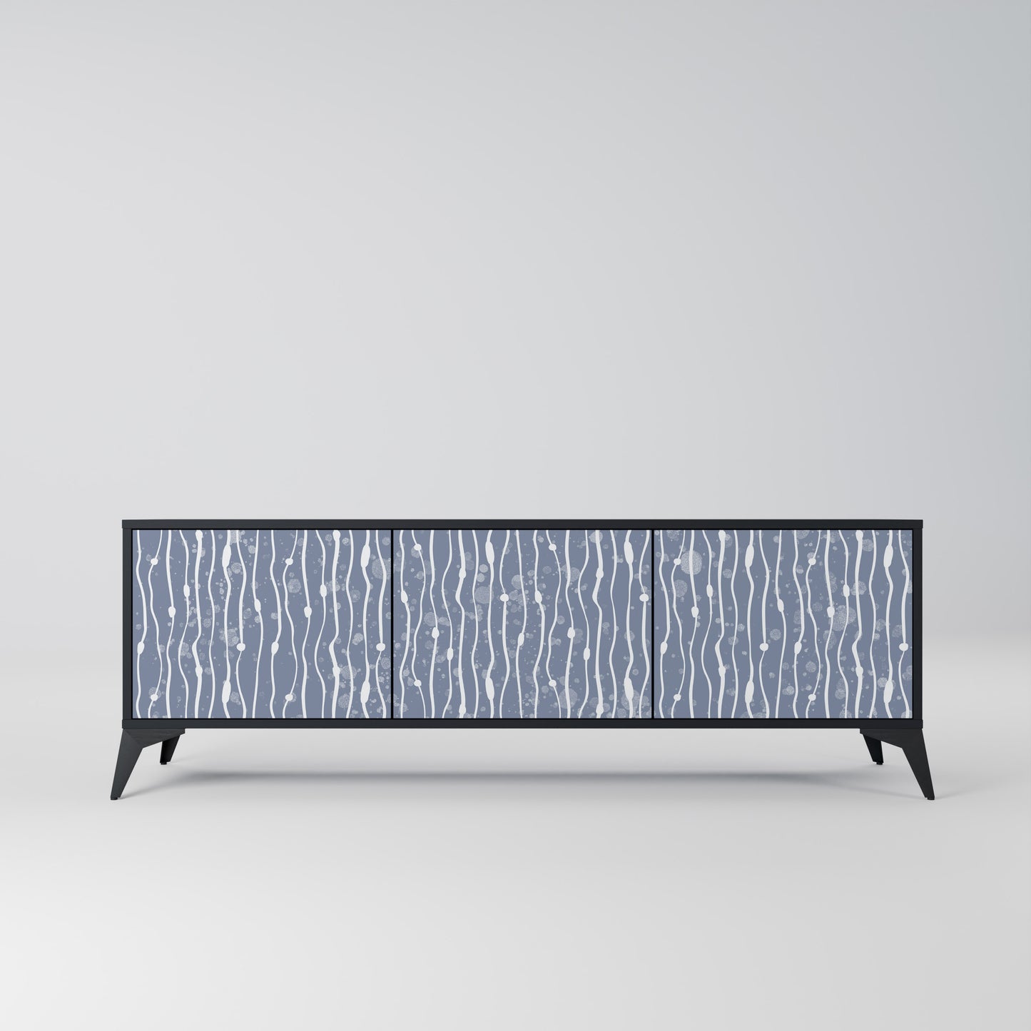 GRAPHITE RAIN 3-dörrars TV-bänk i svart finish