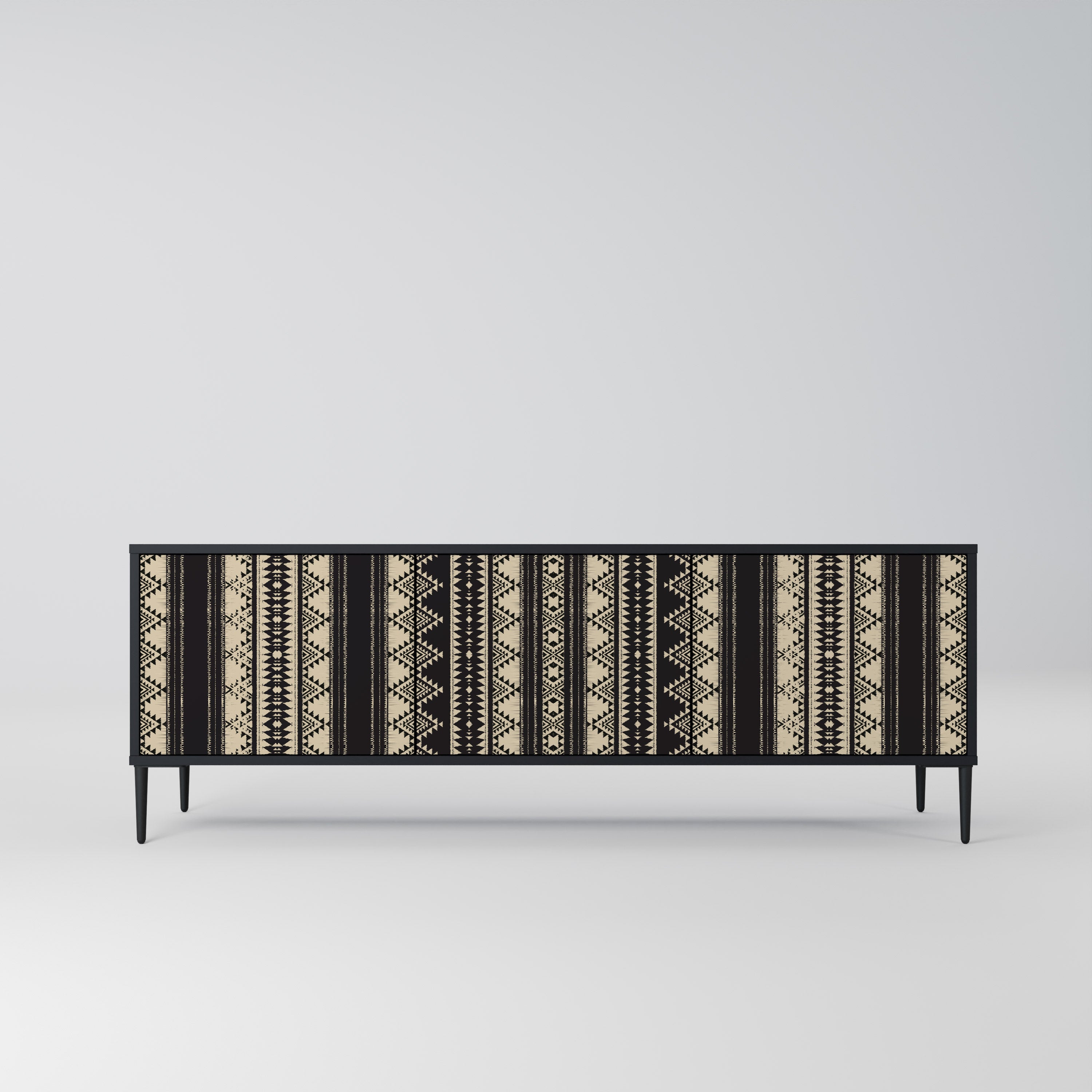 AZTEC 3-Door TV Stand in Black Finish