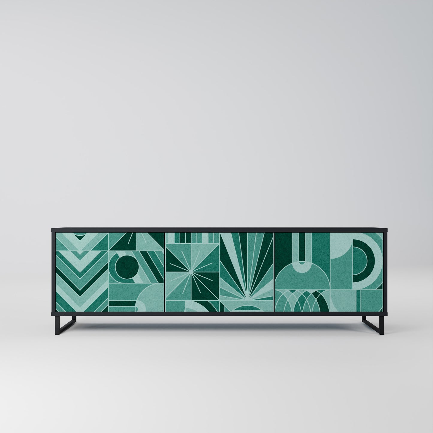 HARMONIC GRID 3-dörrars TV-bänk i svart finish