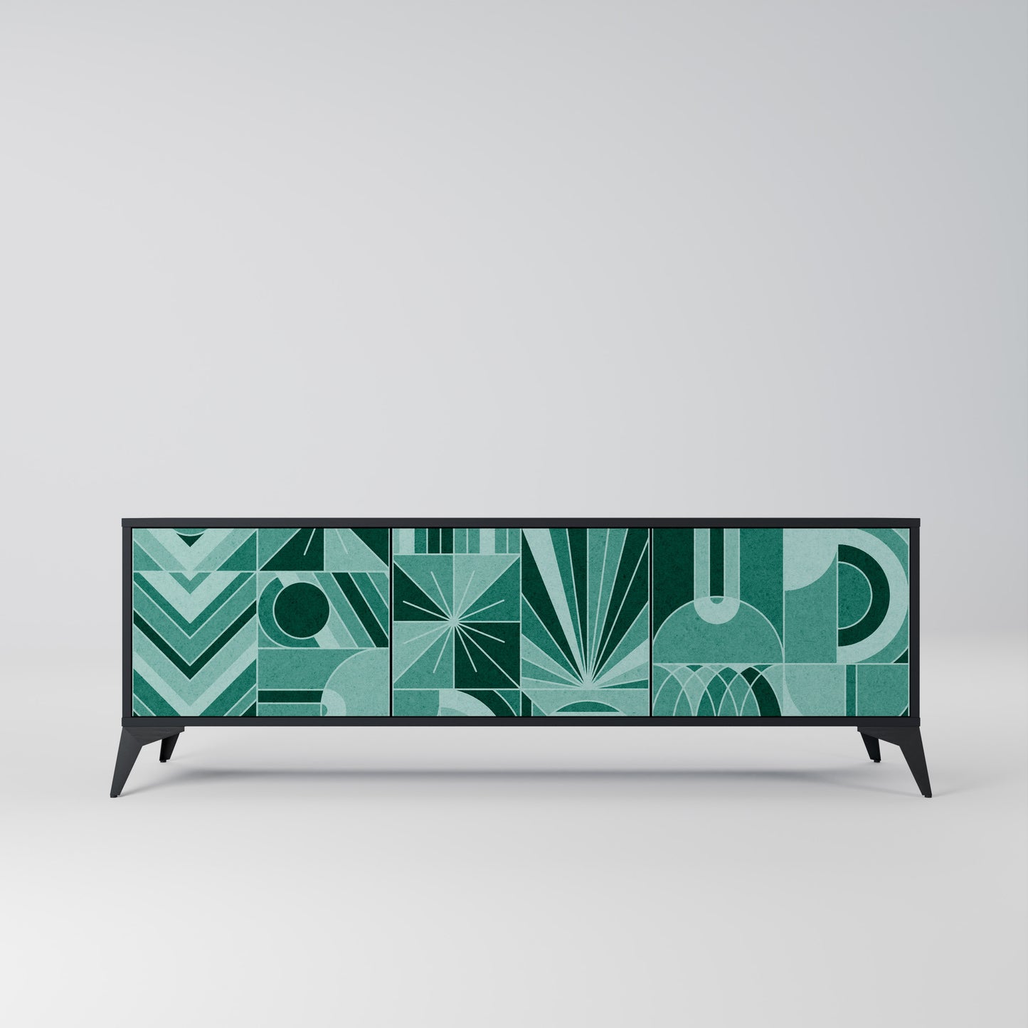 HARMONIC GRID 3-dörrars TV-bänk i svart finish