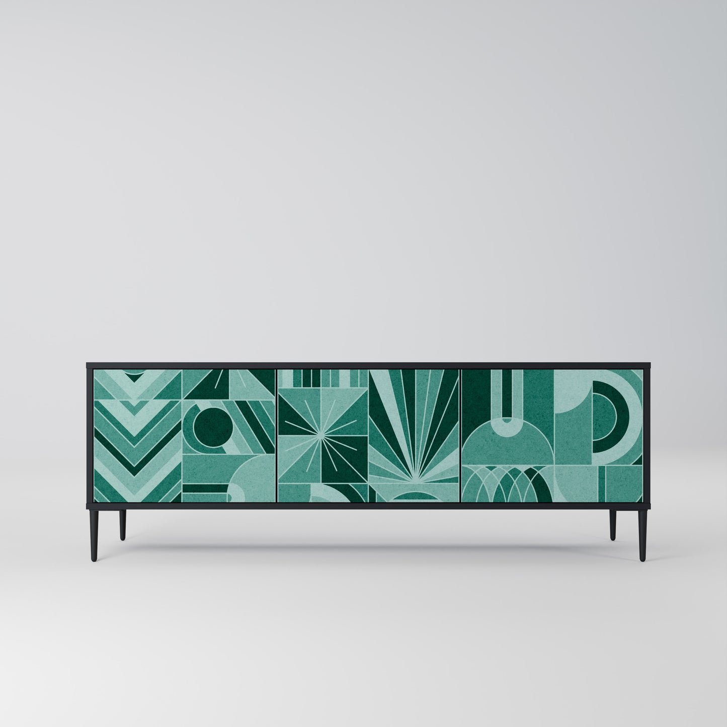 HARMONIC GRID 3-dörrars TV-bänk i svart finish