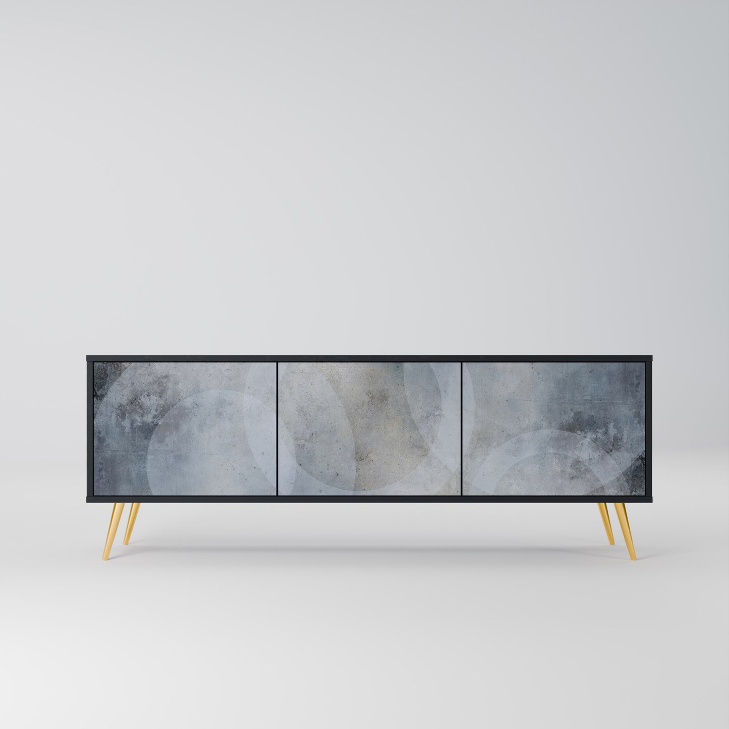 MUTED ARC 3-dörrars TV-bänk i svart finish