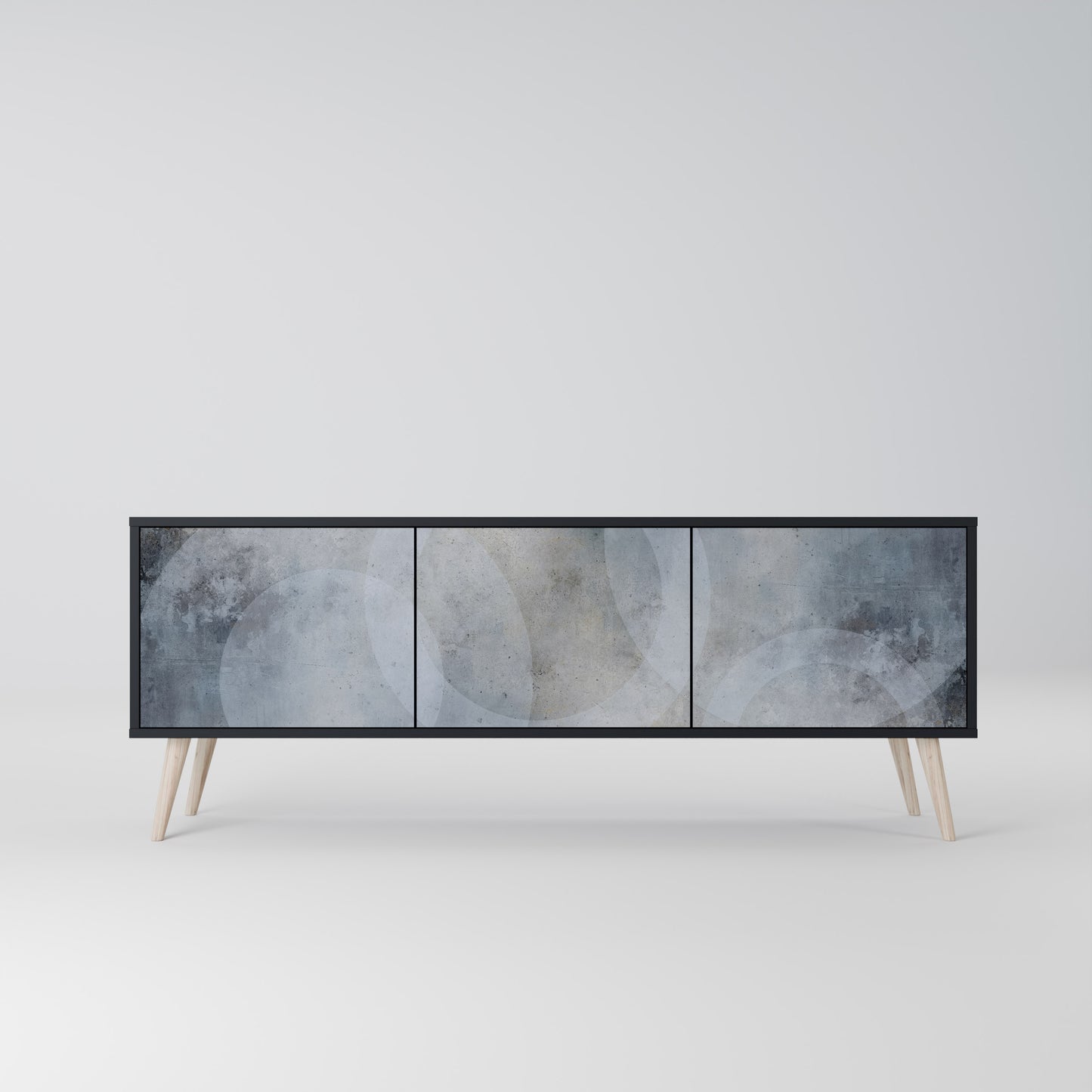 MUTED ARC 3-dörrars TV-bänk i svart finish