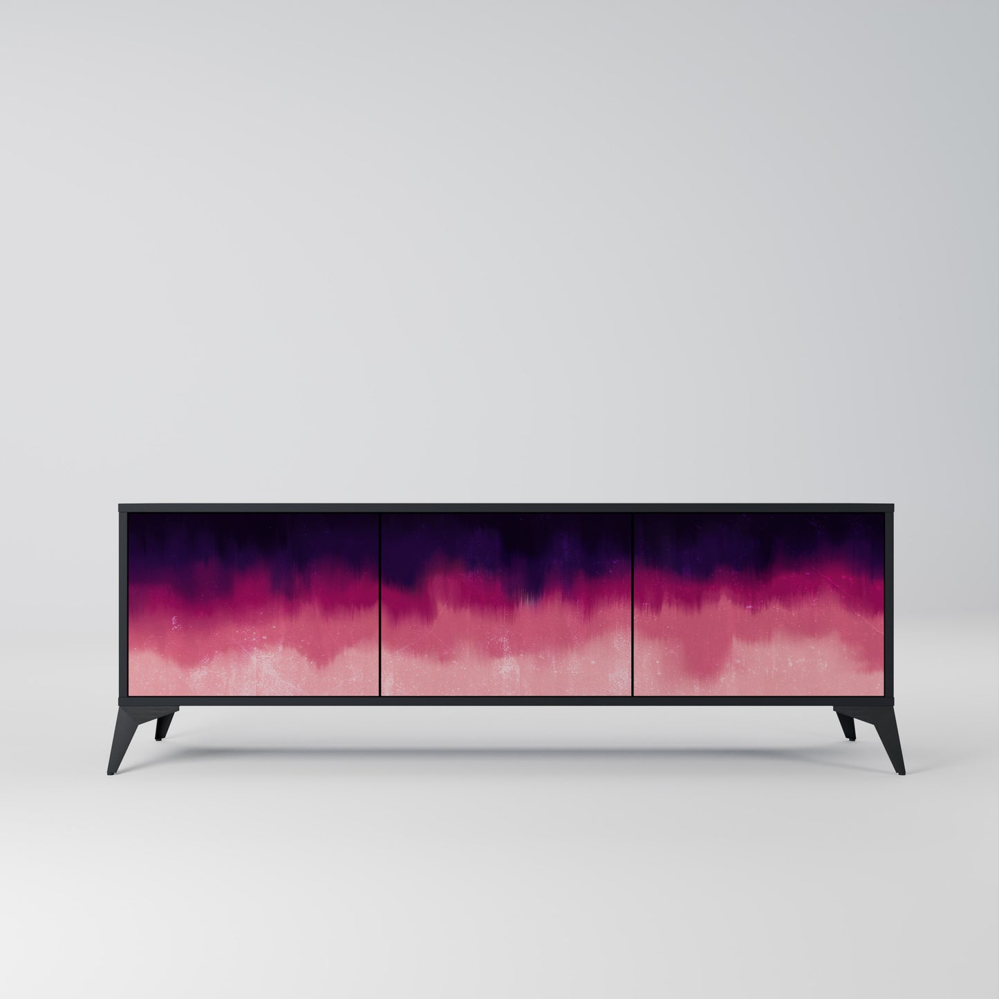 AURORA BOREALIS 3-dörrars TV-bänk i svart finish