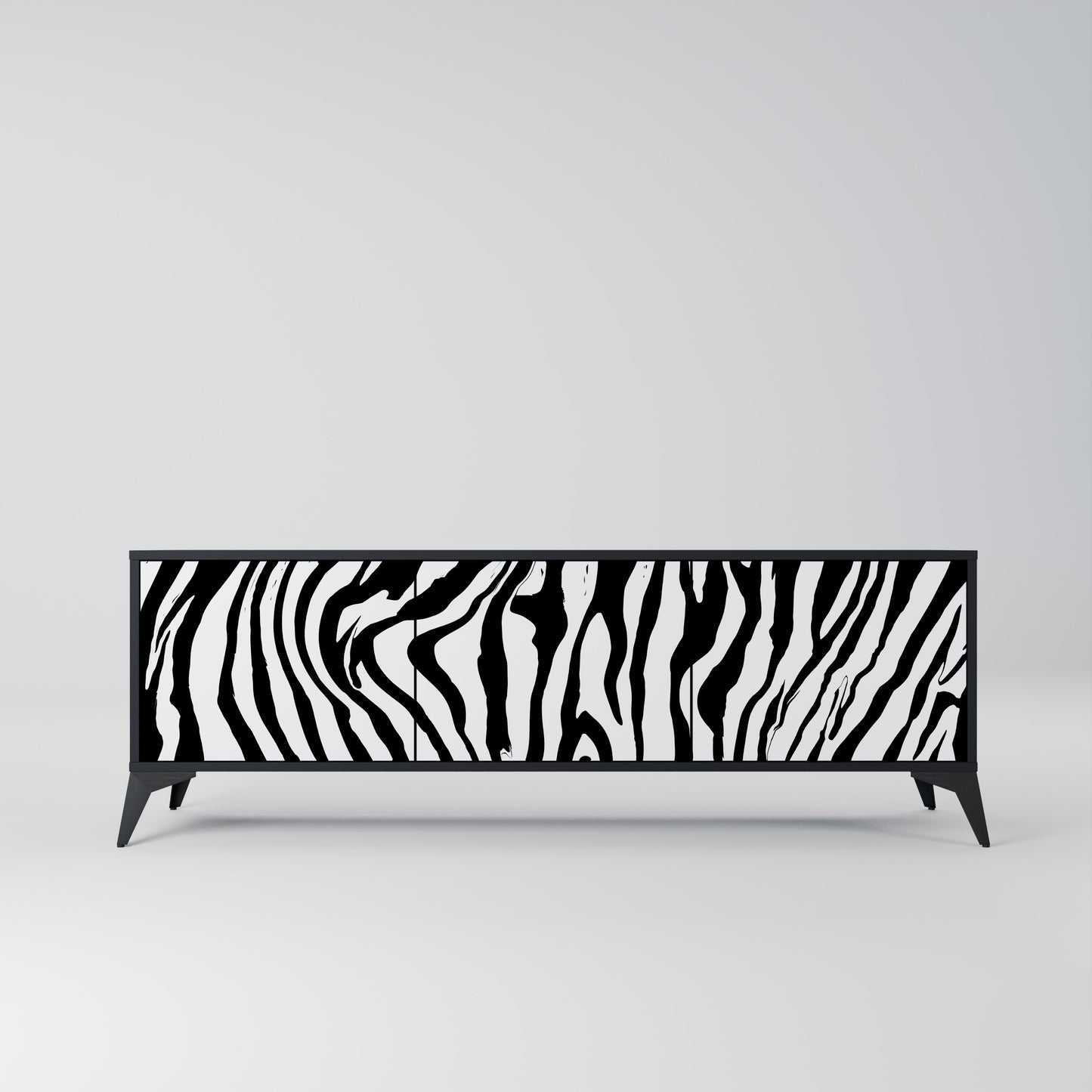 SPLENDID ZEBRA 3-dörrars TV-bänk i svart finish