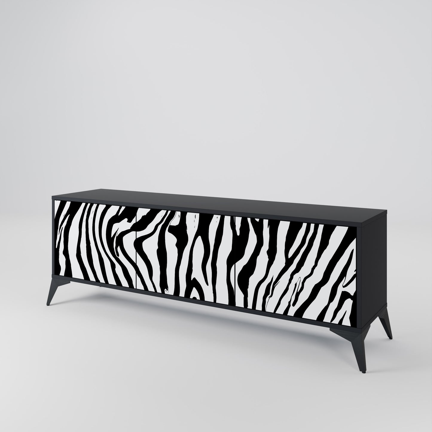 SPLENDID ZEBRA 3-dörrars TV-bänk i svart finish