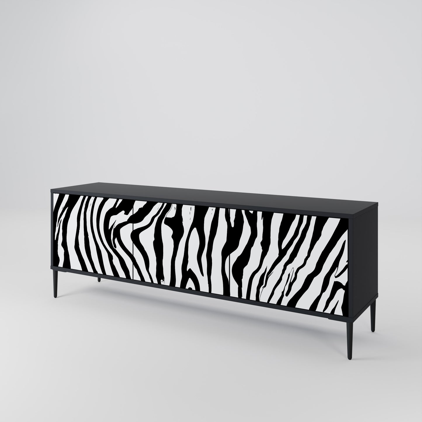 SPLENDID ZEBRA 3-dörrars TV-bänk i svart finish