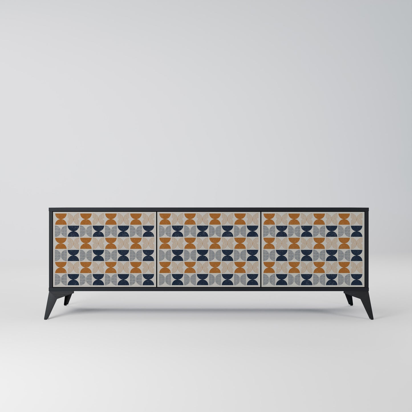 REFLECTION RANGE 3-Door TV Stand in Black Finish