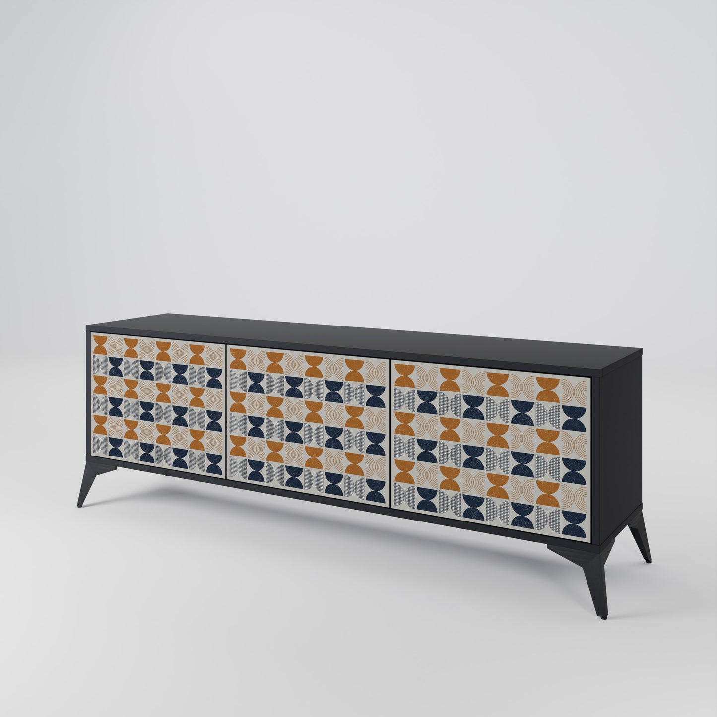 REFLECTION RANGE 3-Door TV Stand in Black Finish