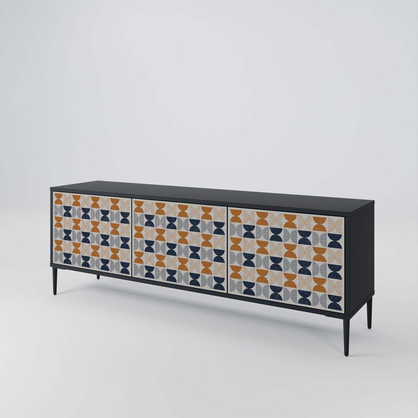 REFLECTION RANGE 3-Door TV Stand in Black Finish