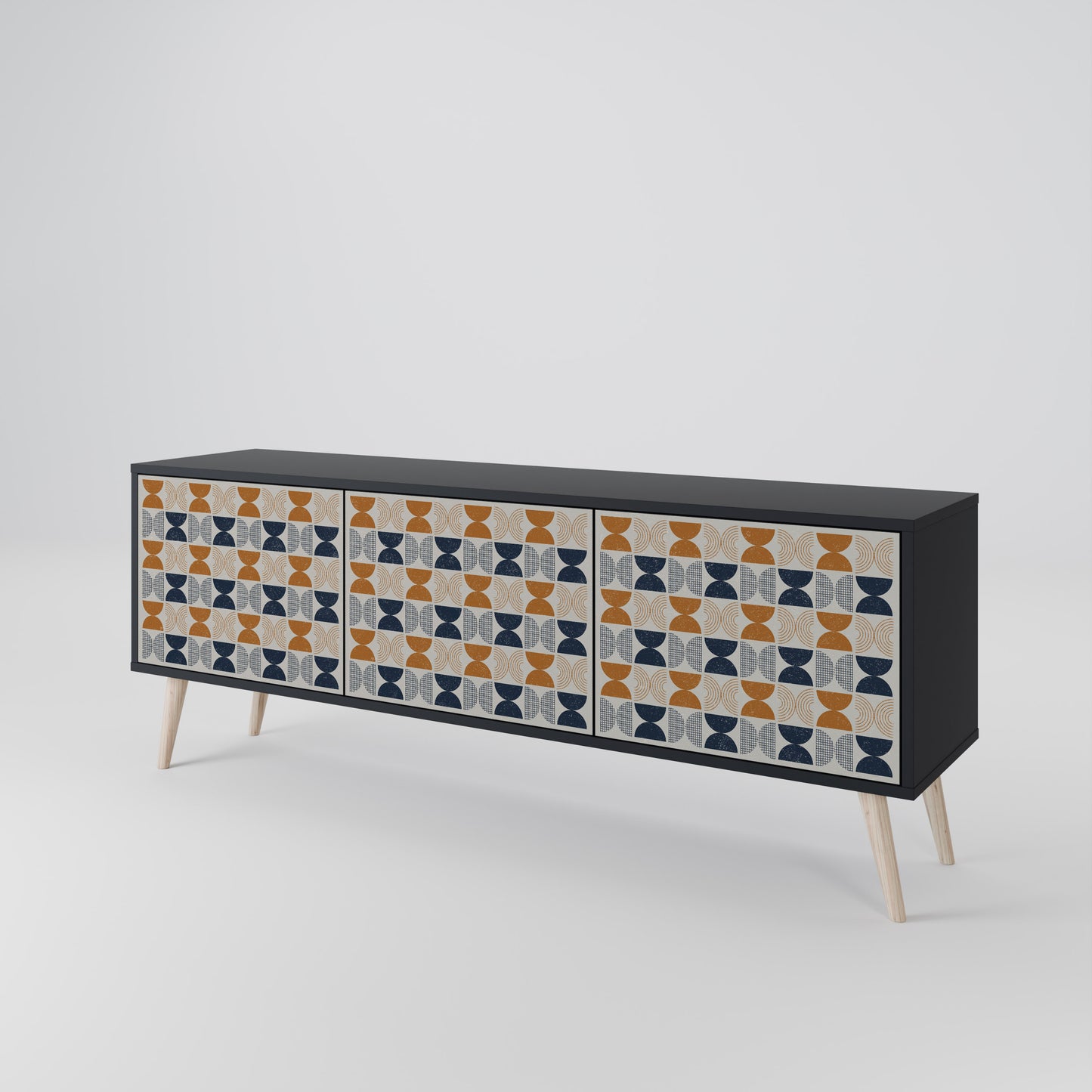 REFLECTION RANGE 3-Door TV Stand in Black Finish