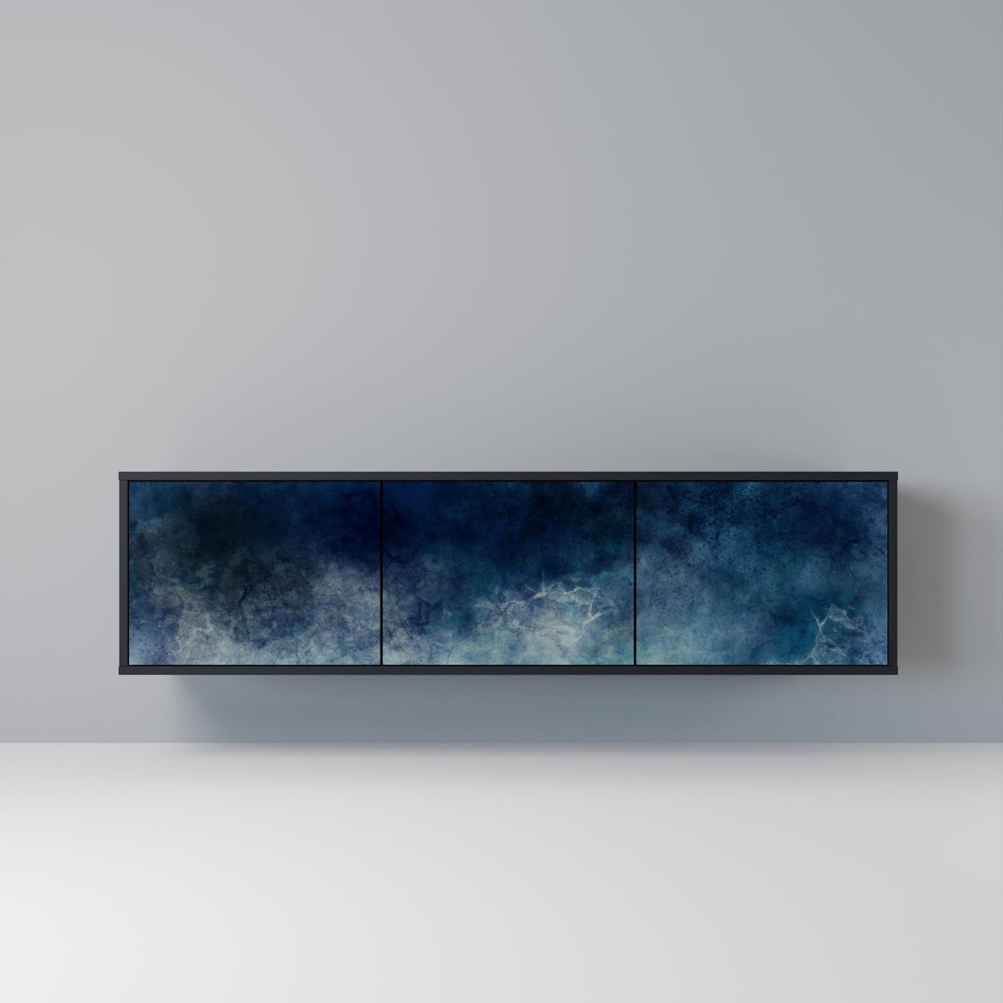 CELESTIAL FALL 3-dörrars TV-bänk i svart finish