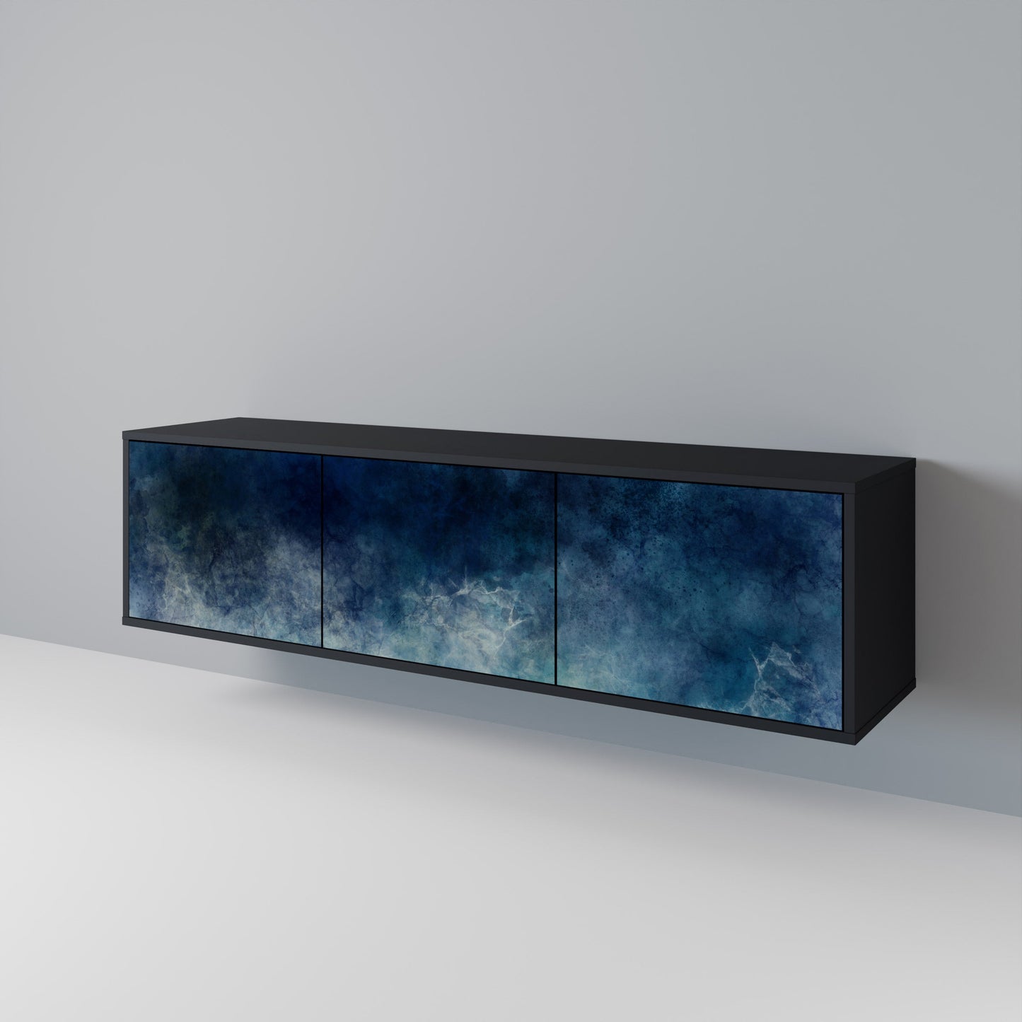 CELESTIAL FALL 3-dörrars TV-bänk i svart finish