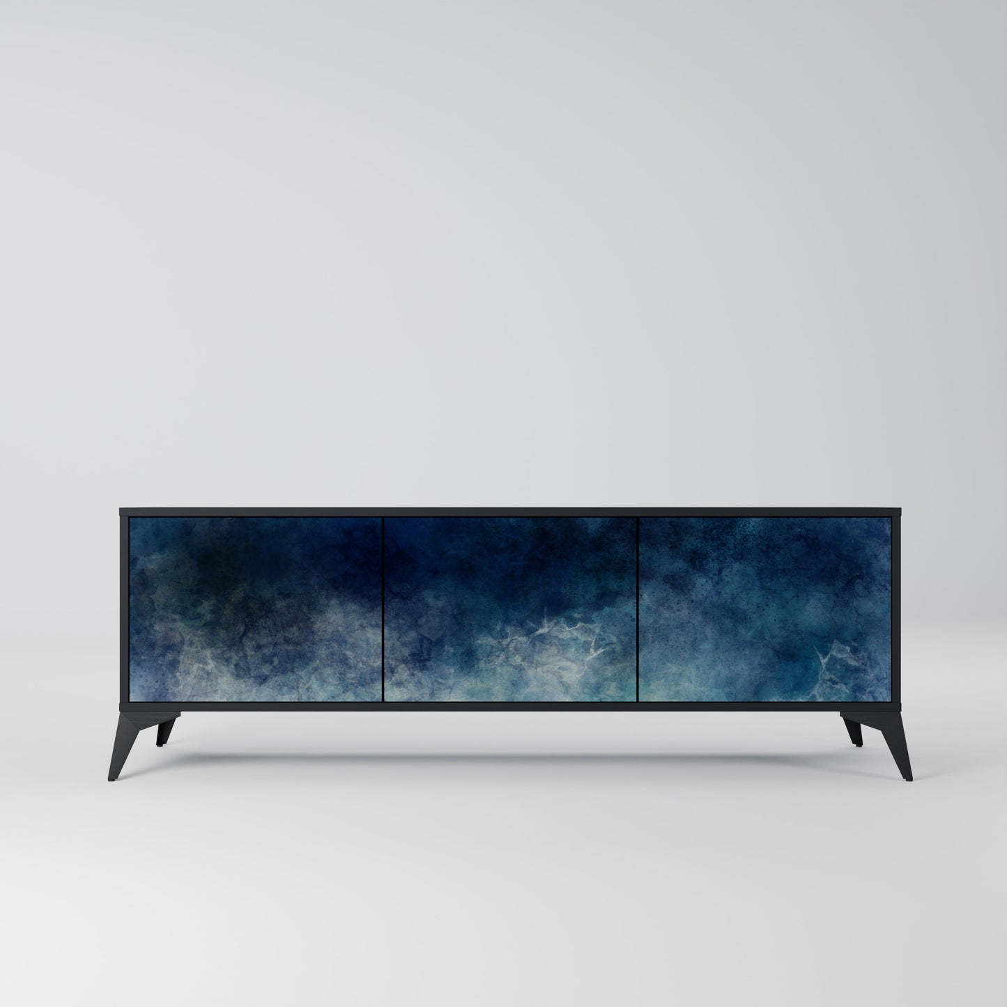 CELESTIAL FALL 3-dörrars TV-bänk i svart finish