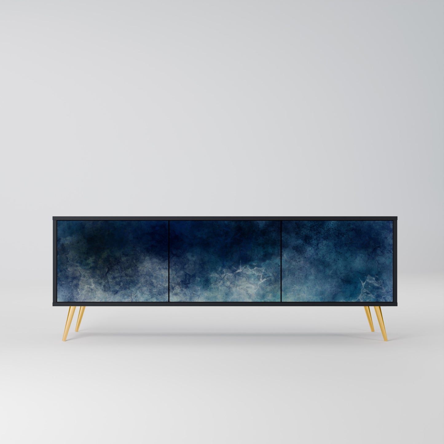 CELESTIAL FALL 3-dörrars TV-bänk i svart finish