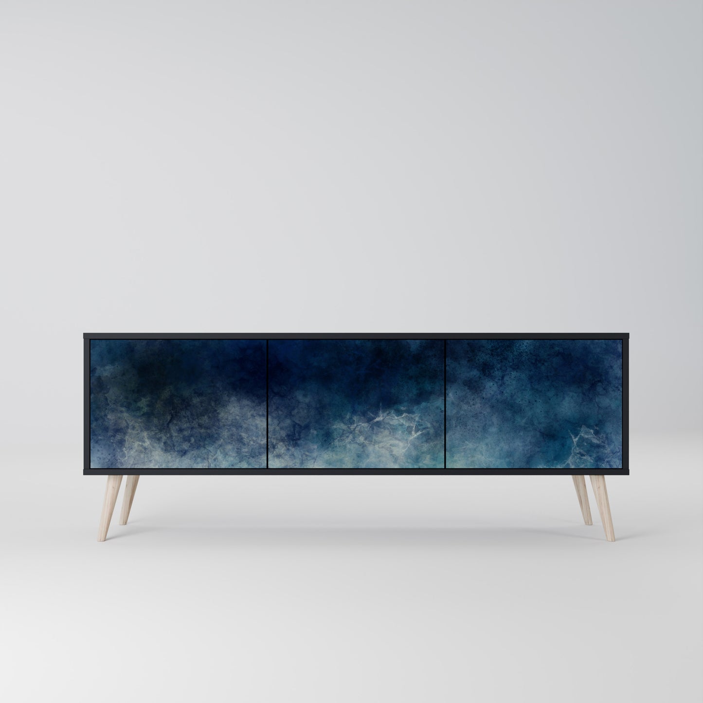 CELESTIAL FALL 3-dörrars TV-bänk i svart finish