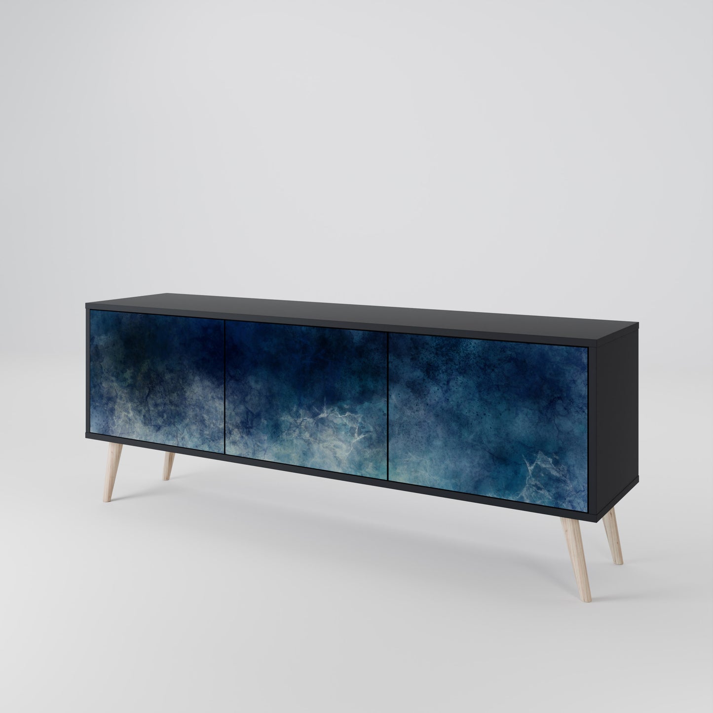 CELESTIAL FALL 3-dörrars TV-bänk i svart finish