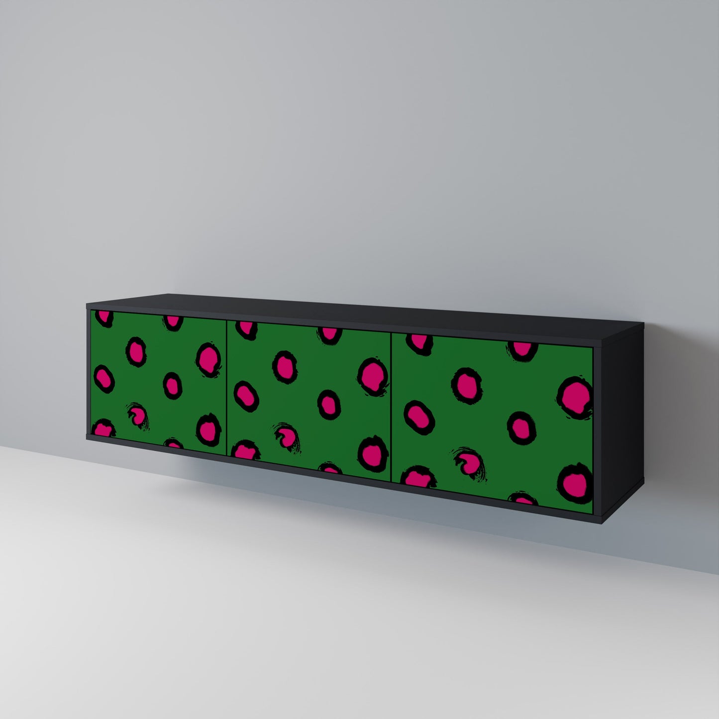 FUNKY SPOTS 3-dörrars TV-bänk i svart finish