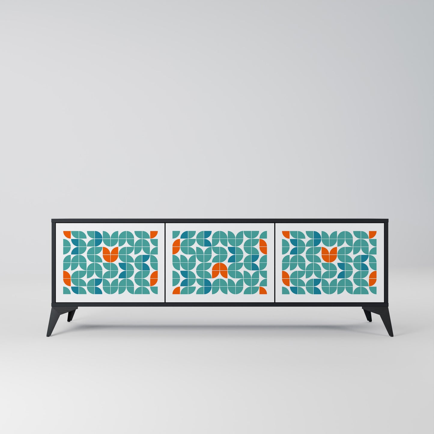 BE THE CHANGE 3-Door TV Stand in Black Finish