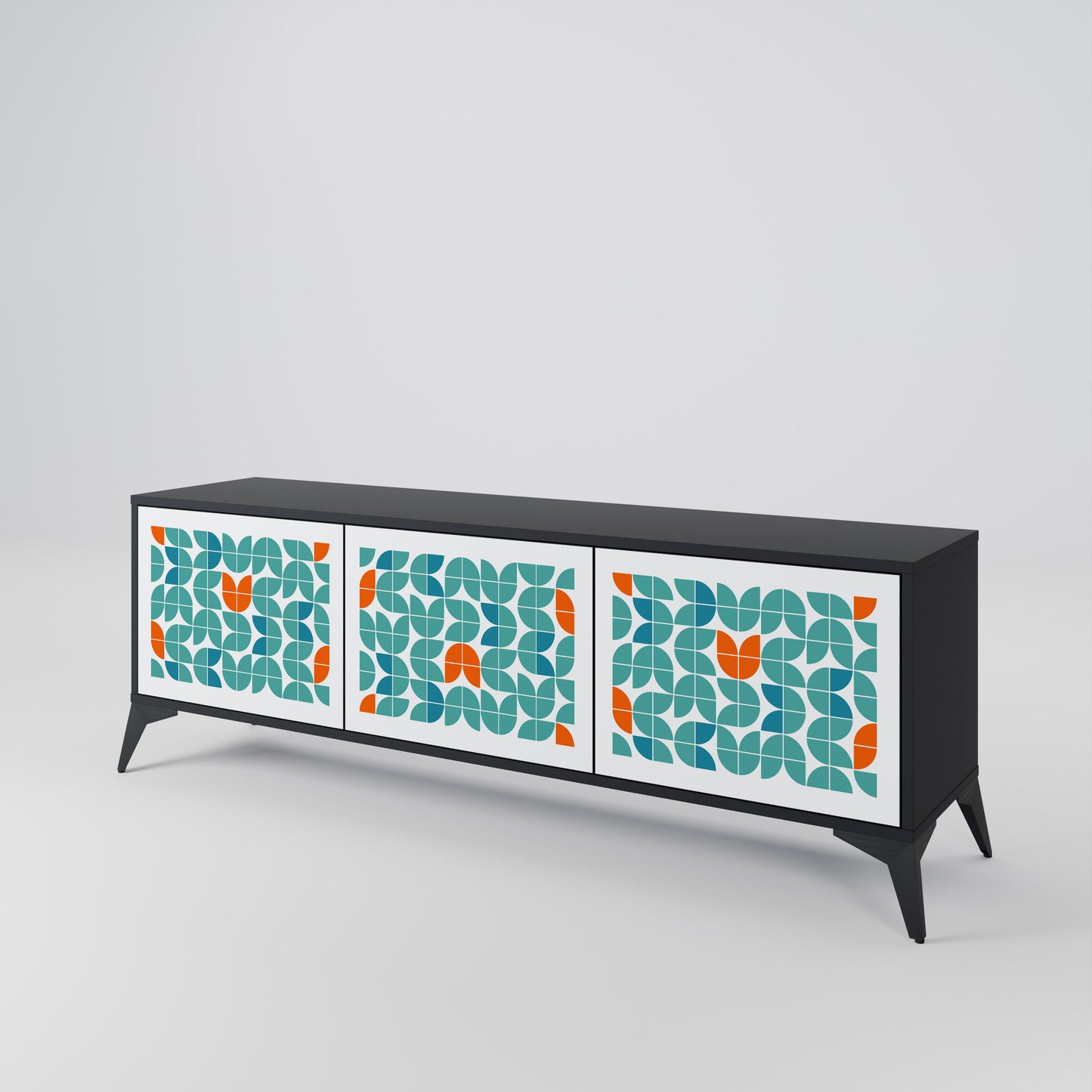 BE THE CHANGE 3-Door TV Stand in Black Finish
