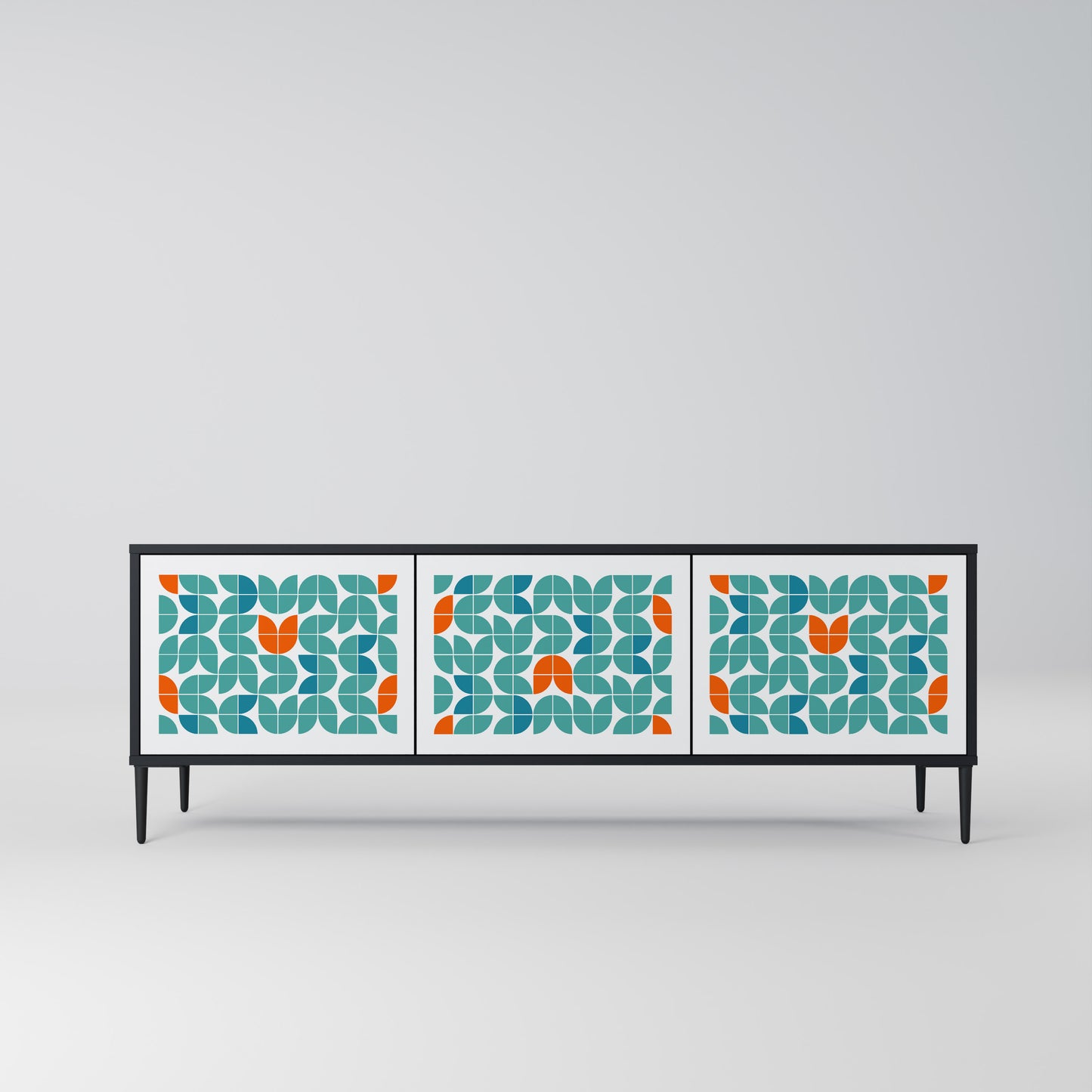 BE THE CHANGE 3-Door TV Stand in Black Finish