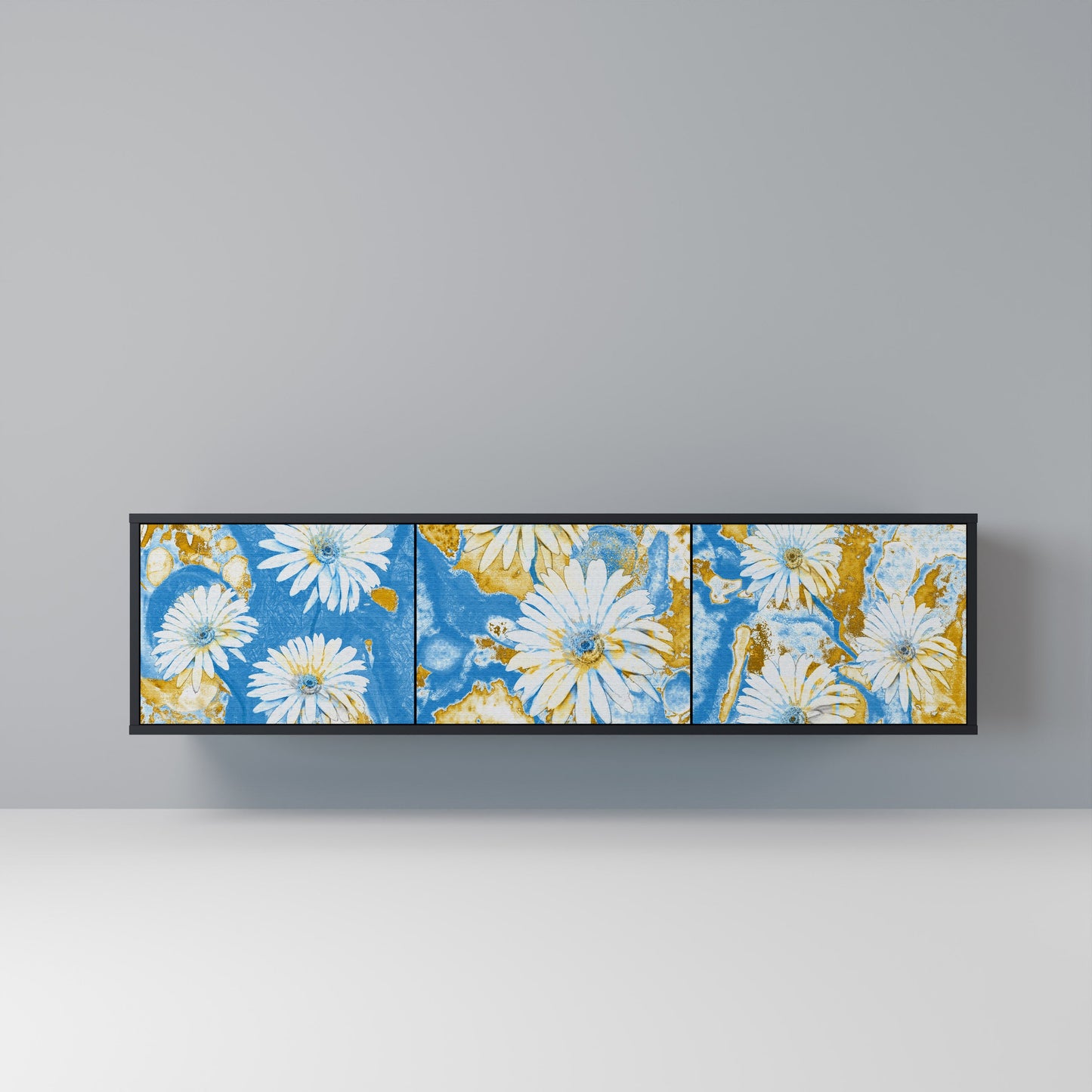 DAISY LUXE 3-dörrars TV-bänk i svart finish