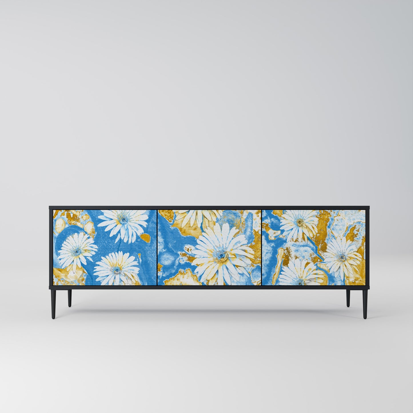 DAISY LUXE 3-dörrars TV-bänk i svart finish