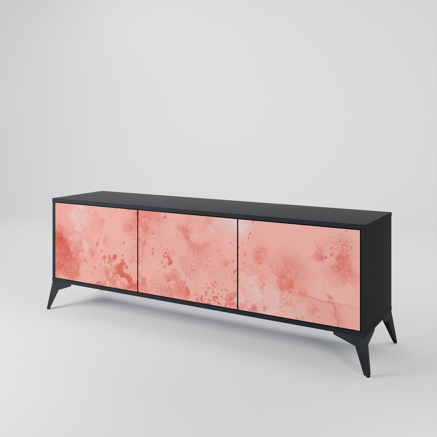 CRANE DANCE 3-Door TV Stand in Black Finish