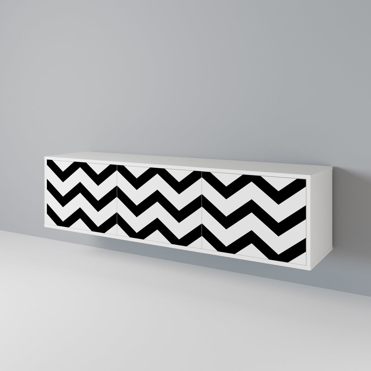 CLASSIC ZIG ZAG TV-bänk med 3 dörrar