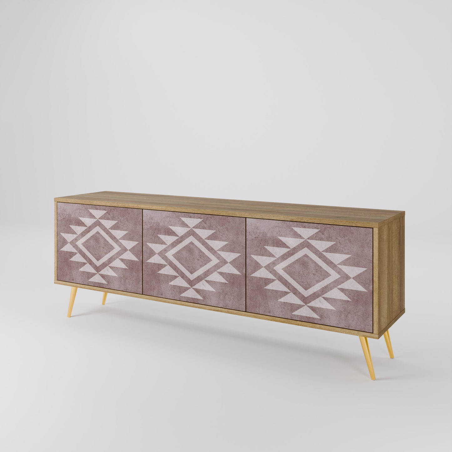 MARVEL MOSAIC 3-Door TV Stand in Oak Effect