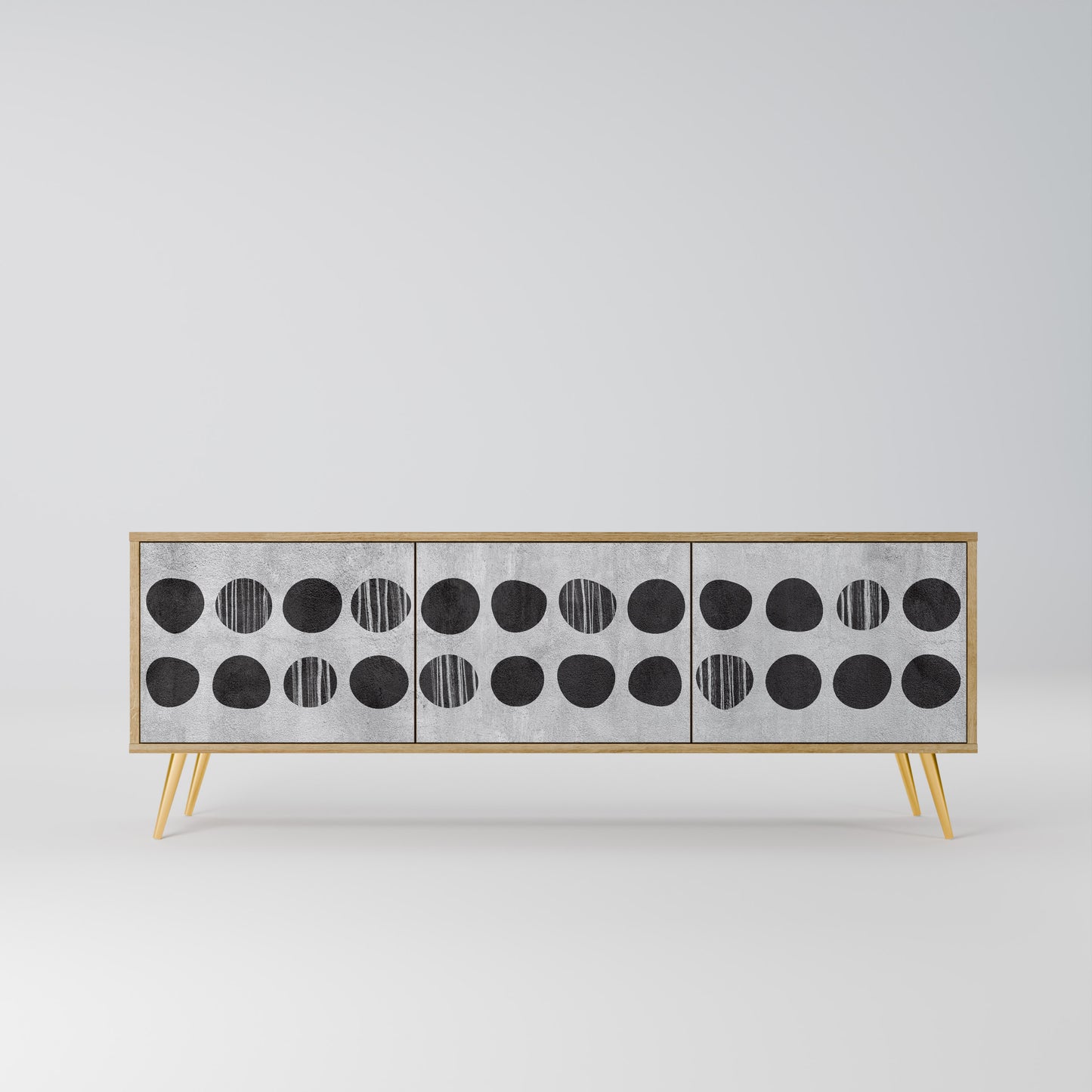 GHOSTLY GRADIENTS 3-Door TV Stand in Oak Effect