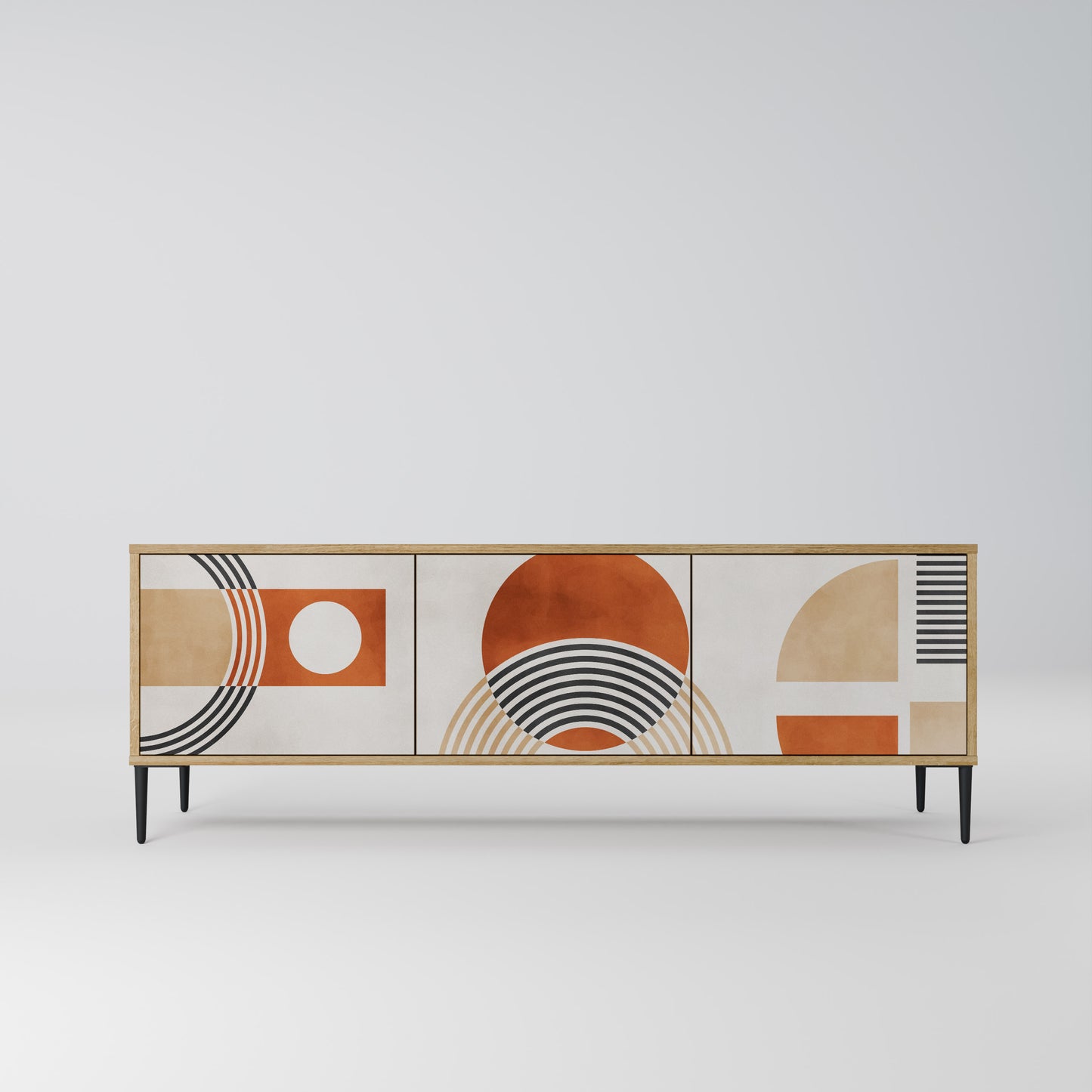 SPACE AROUND 3-Door TV Stand in Oak Effect