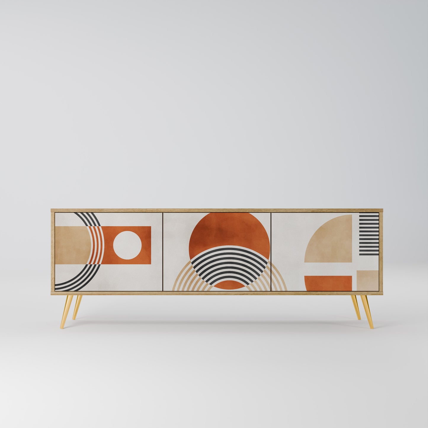SPACE AROUND 3-Door TV Stand in Oak Effect